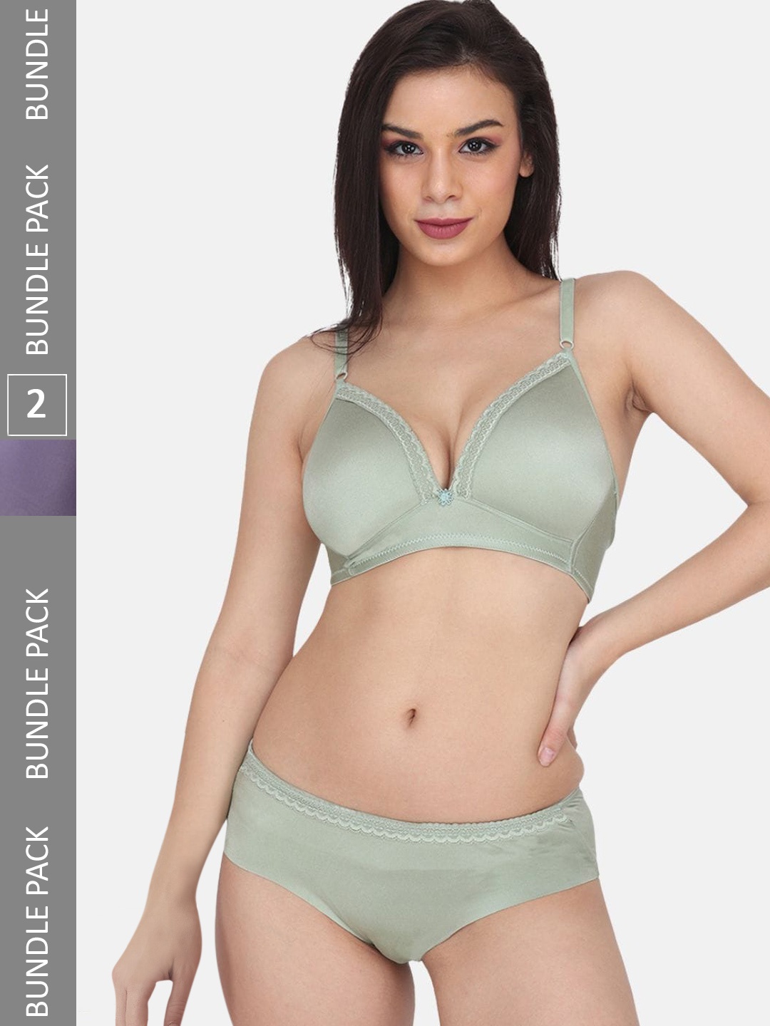

CURWISH Women Pack Of 2 Seamless Hipster Briefs, Green