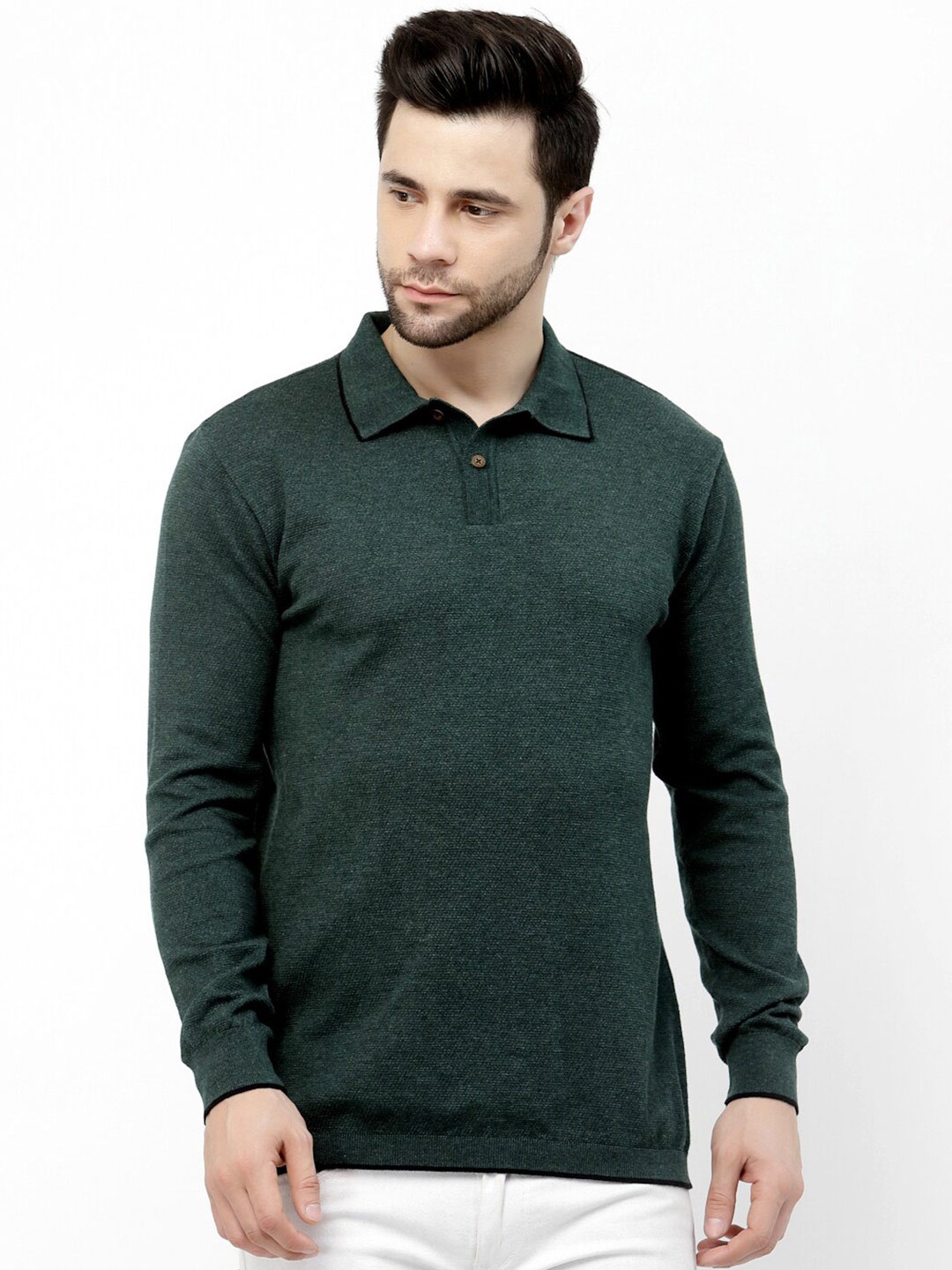 

Kalt Polo Collar Cotton T-shirt, Green