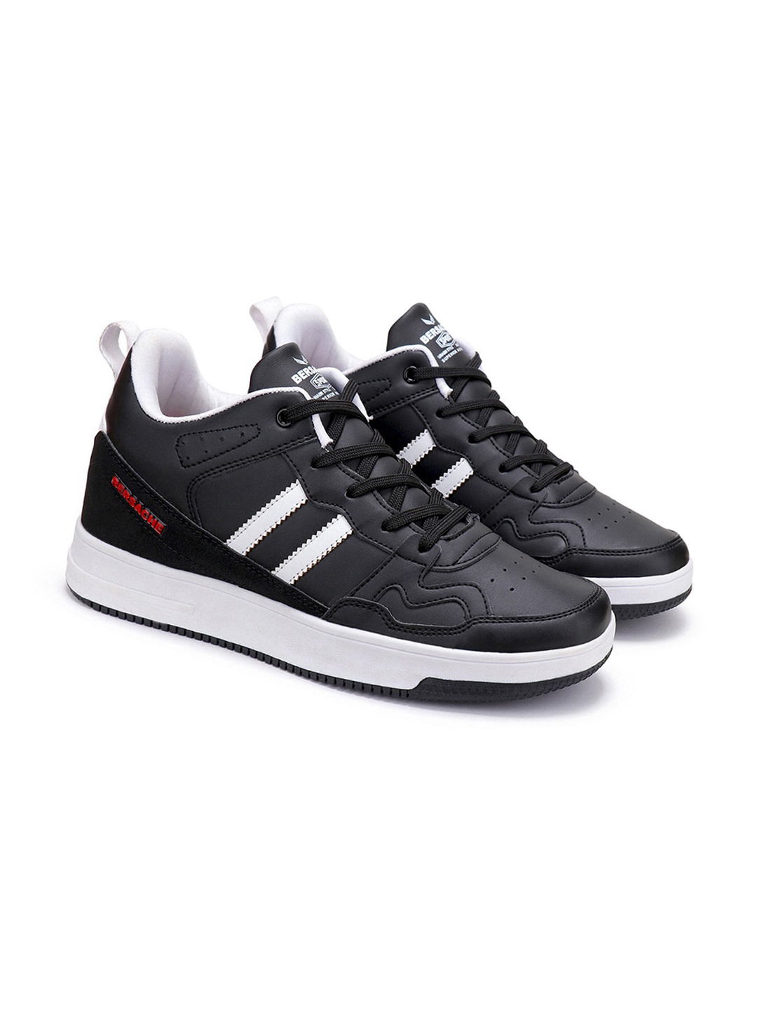 

BERSACHE Men Perforated Lightweight Sneakers, Black