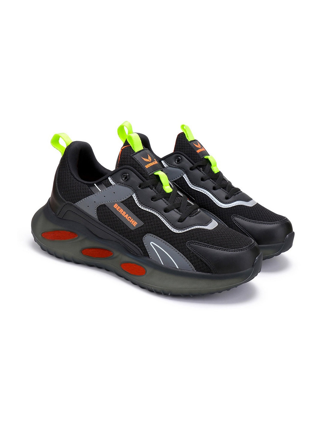 

BERSACHE Men Running Non-Marking Shoes, Black