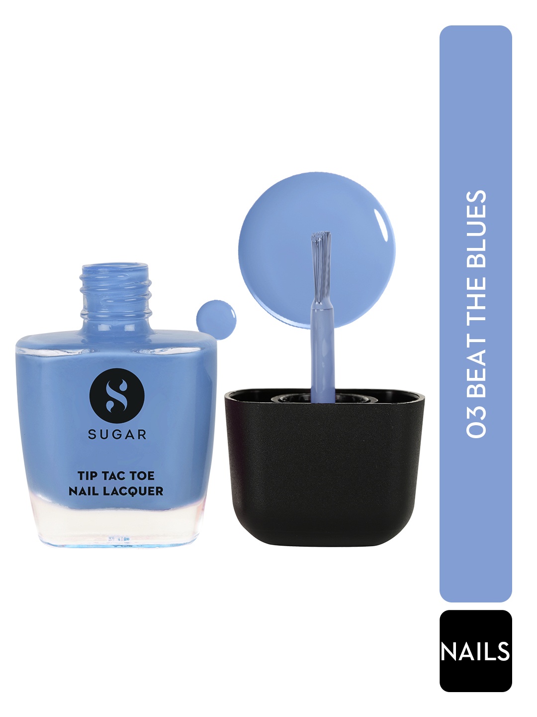 

SUGAR Tip Tac Toe Long Lasting Glossy Nail Lacquer 9ml - Beat The Blues 03, Blue