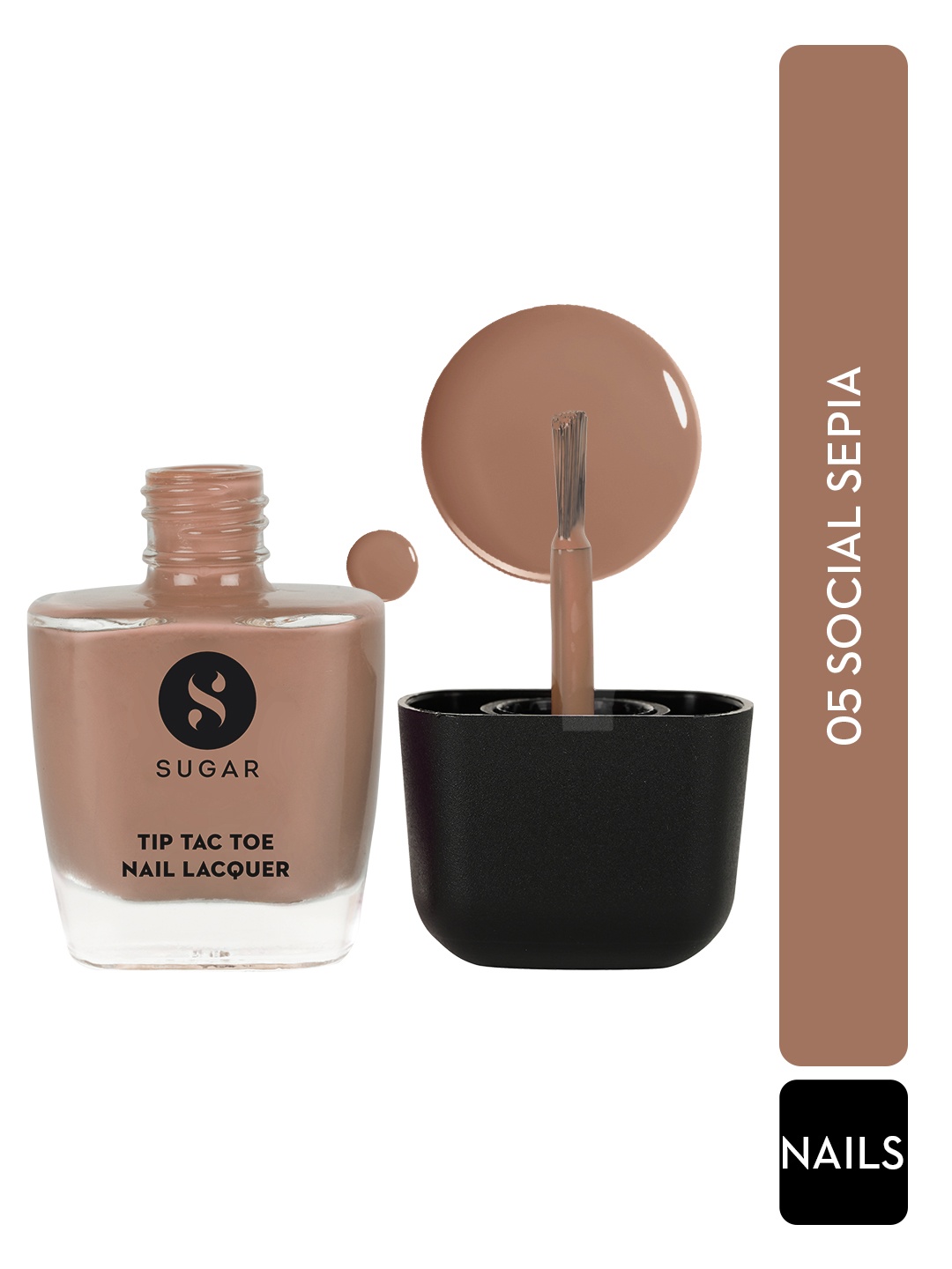 

SUGAR Tip Tac Toe Long Lasting Glossy Nail Lacquer 9ml - Social Sepia 05, Brown