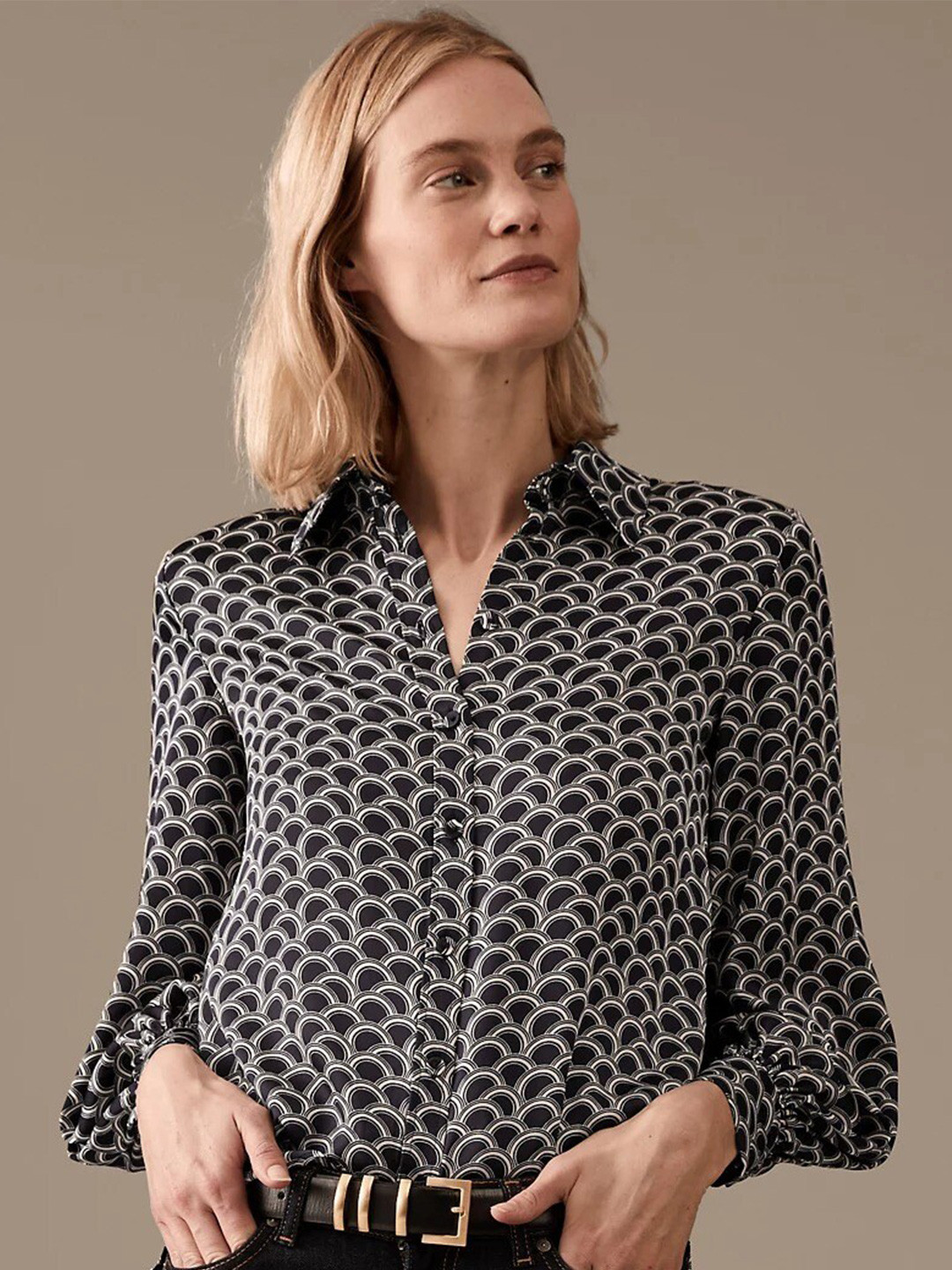 

Marks & Spencer Geometric Printed Casual Shirt, Navy blue