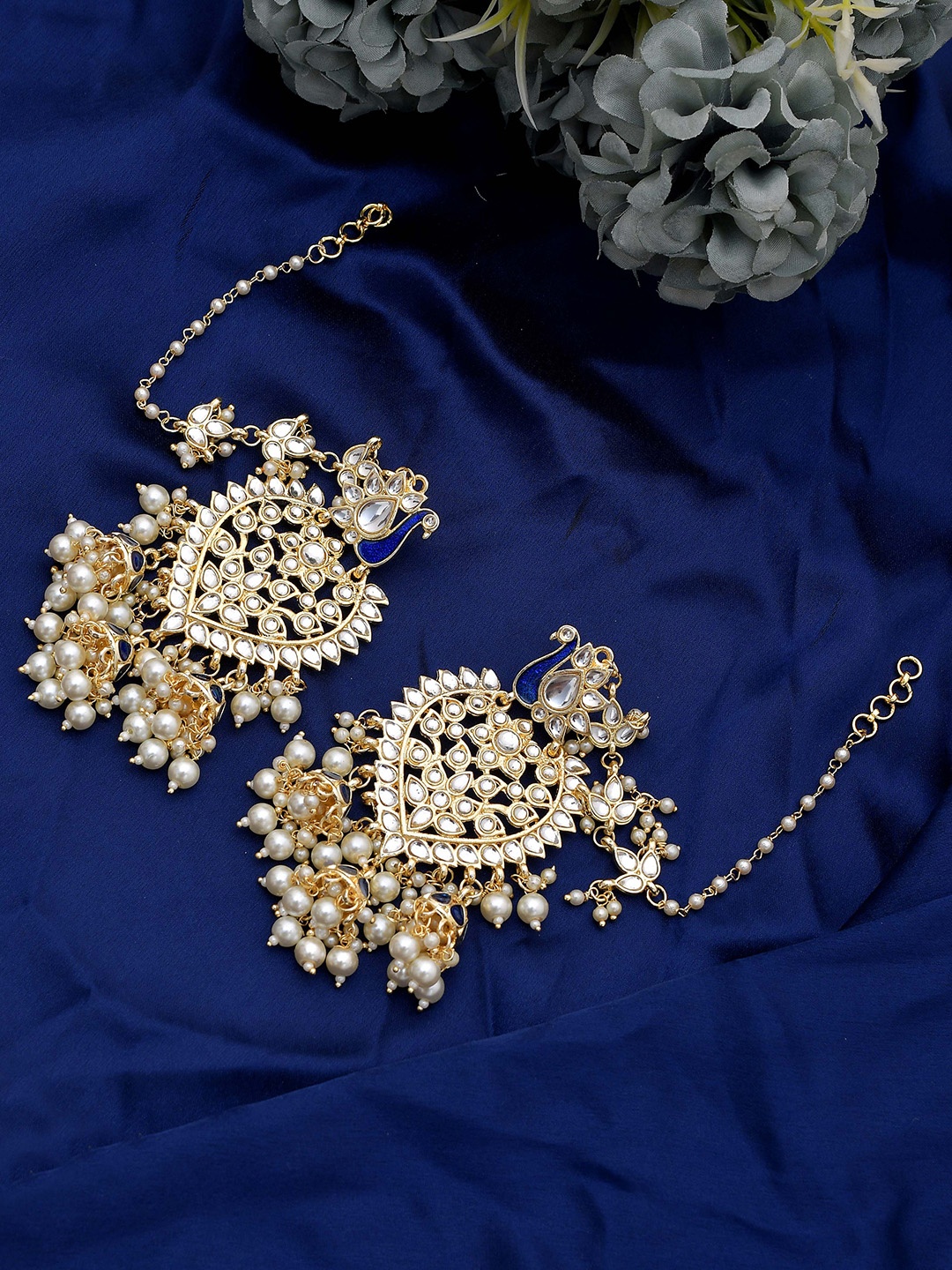 

Shoshaa Gold-Plated Peacock Shaped Drop Earrings