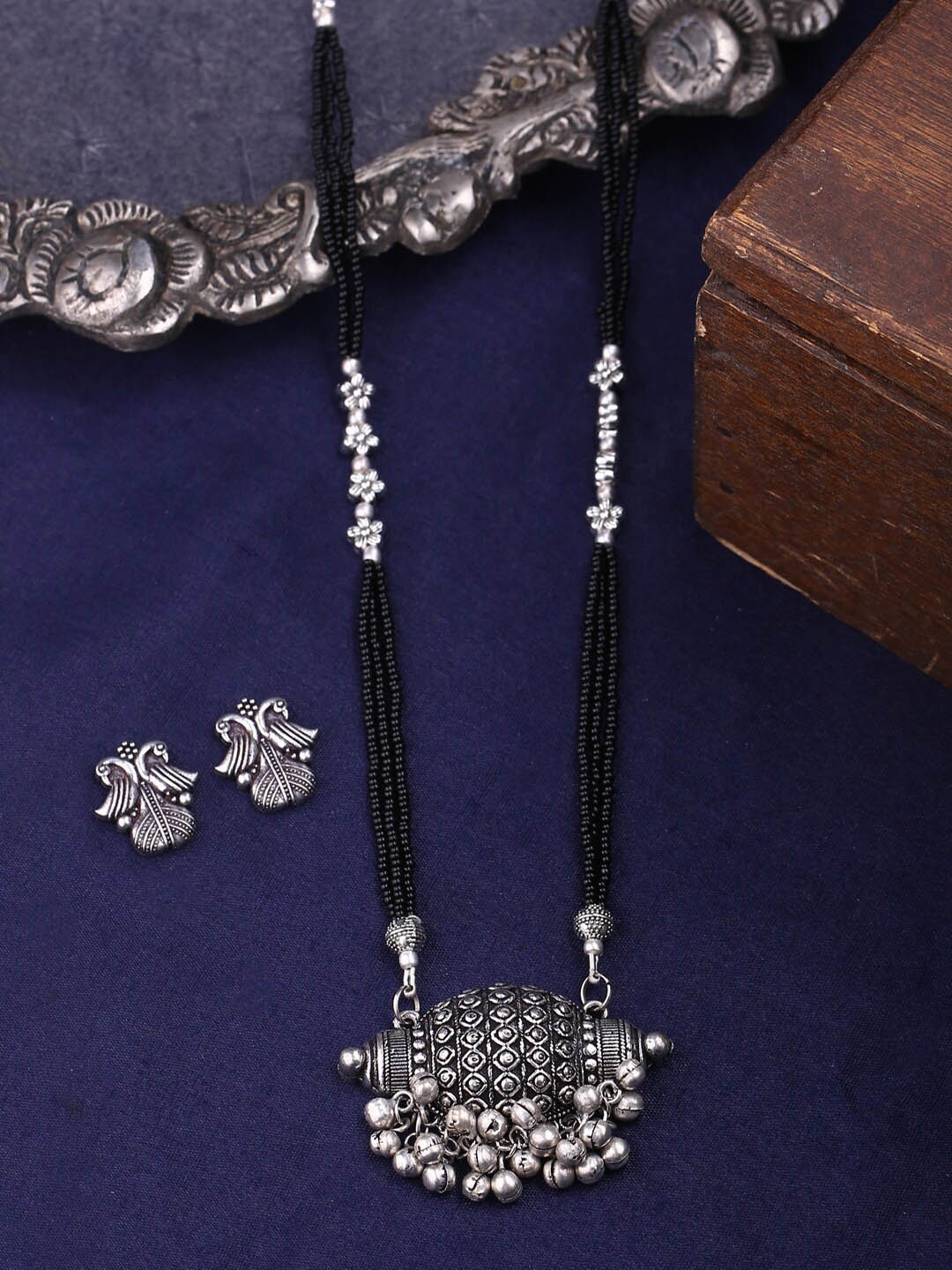 

Shoshaa Silver-Plated Oxidized Beaded Jewellery Set