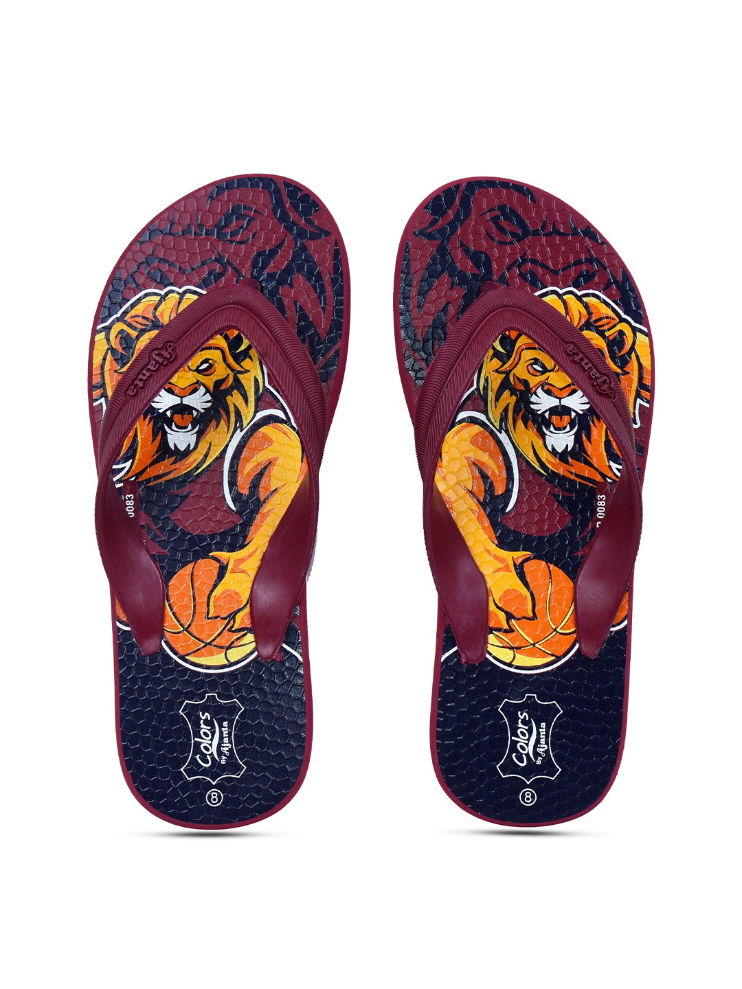 

Ajanta Men Printed Rubber Thong Flip-Flops, Red