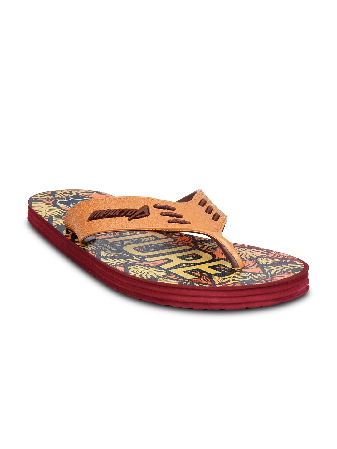 

Ajanta Men Printed Thong Flip-Flops, Orange
