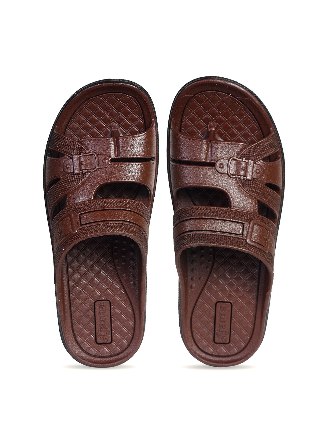 

Ajanta Men Textured Comfort Sandals, Brown