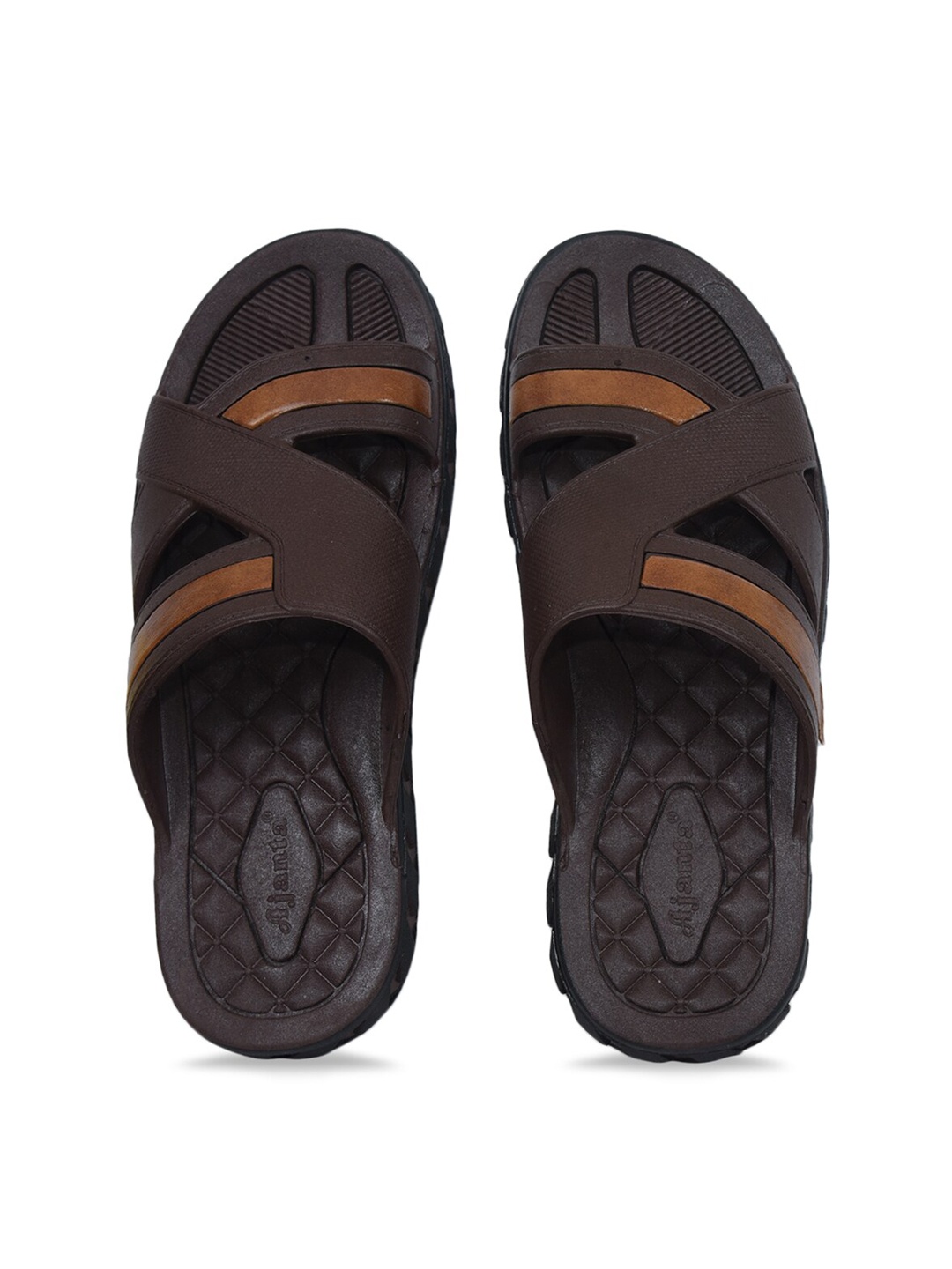 

Ajanta Men Textured Comfort Sandals, Brown