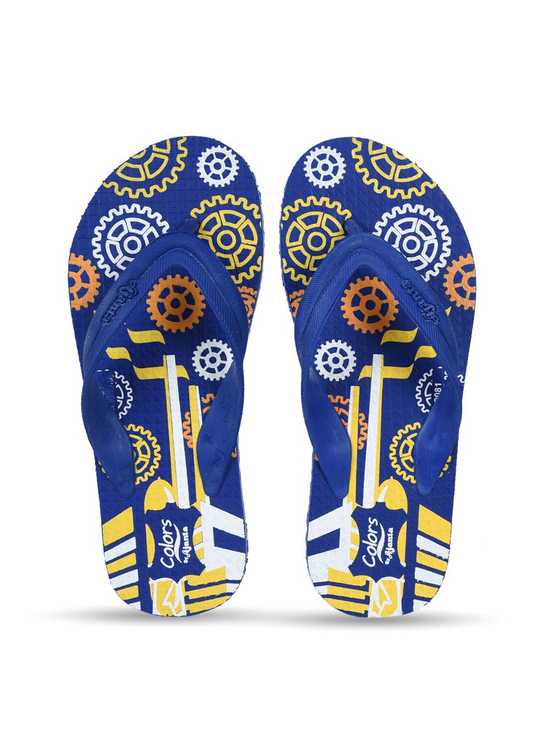 

Ajanta Men Printed Rubber Thong Flip-Flops, Blue