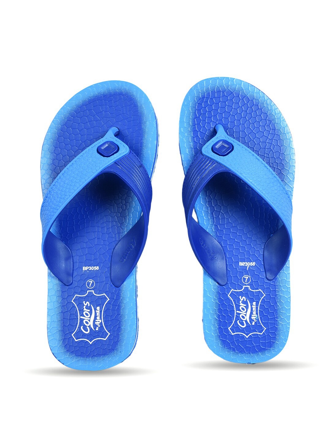 

Ajanta Men Textured Thong Flip-Flops, Blue