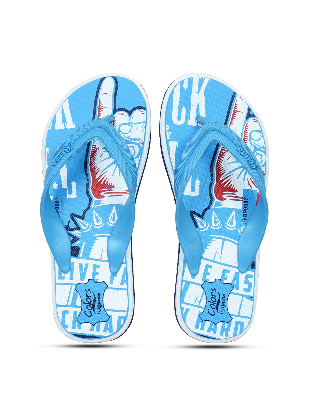 

Ajanta Men Printed Rubber Thong Flip-Flops, Blue