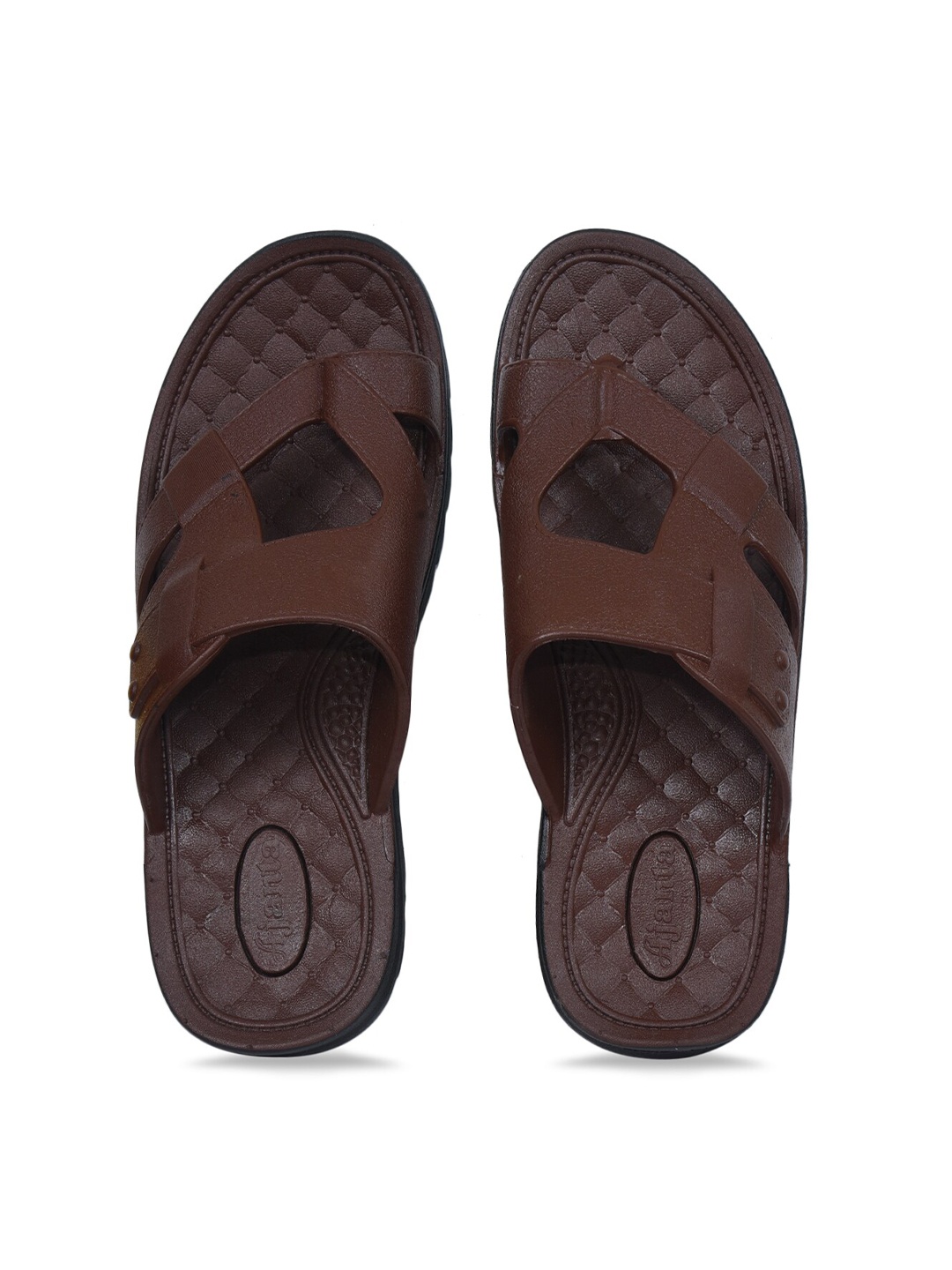 

Ajanta Men Textured Comfort Sandals, Brown