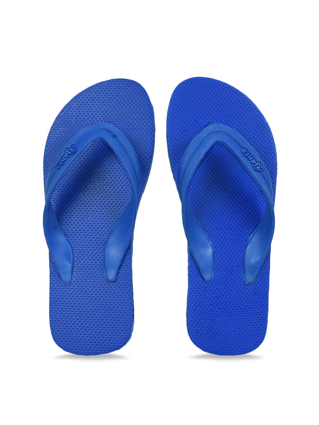 

Ajanta Men Textured Rubber Thong Flip-Flops, Blue