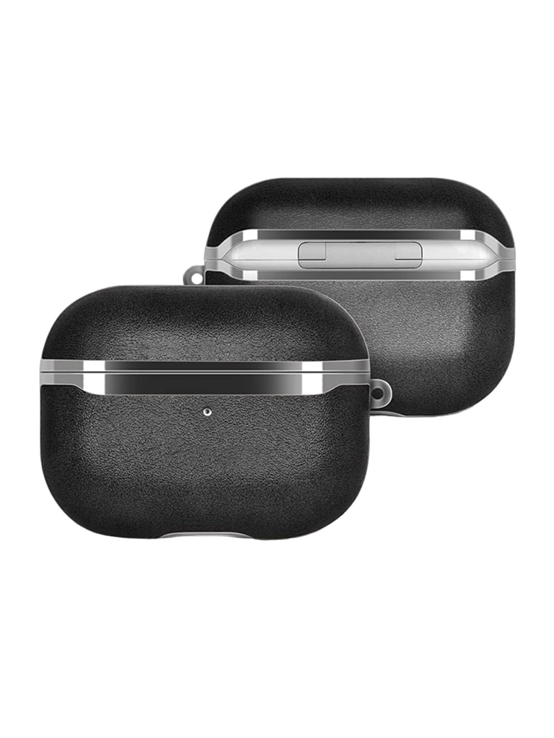 

TREEMODA Textured Leather Airpods Pro2 Case Cover, Black