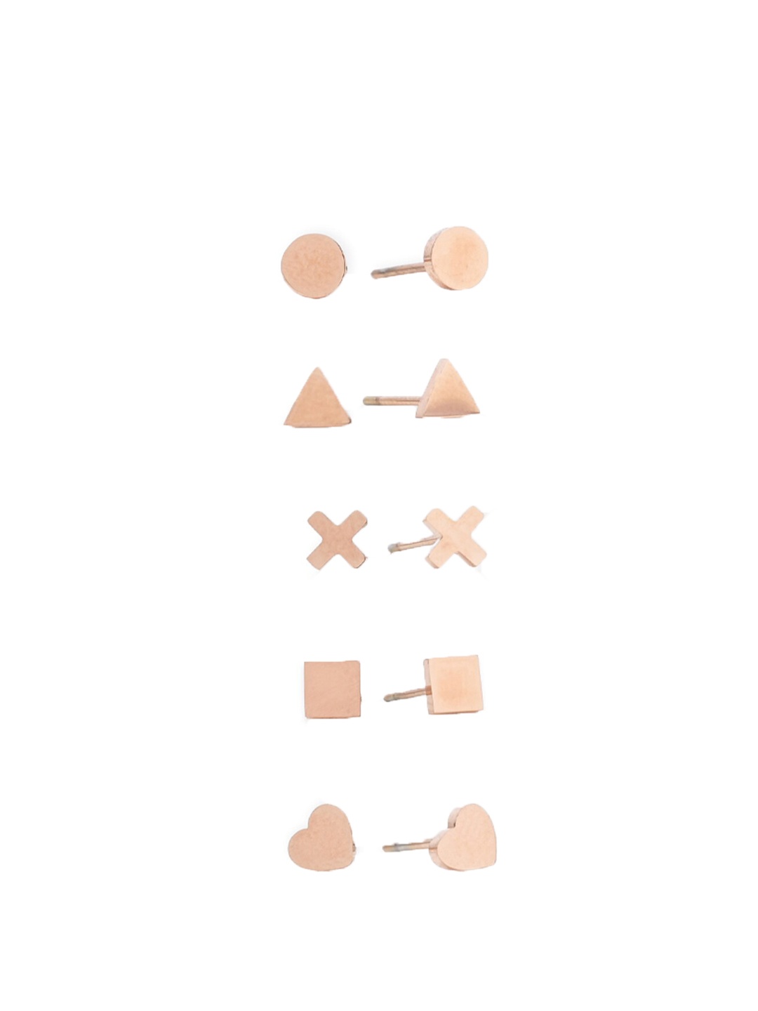 

PALMONAS Rose Gold Contemporary Studs Earrings