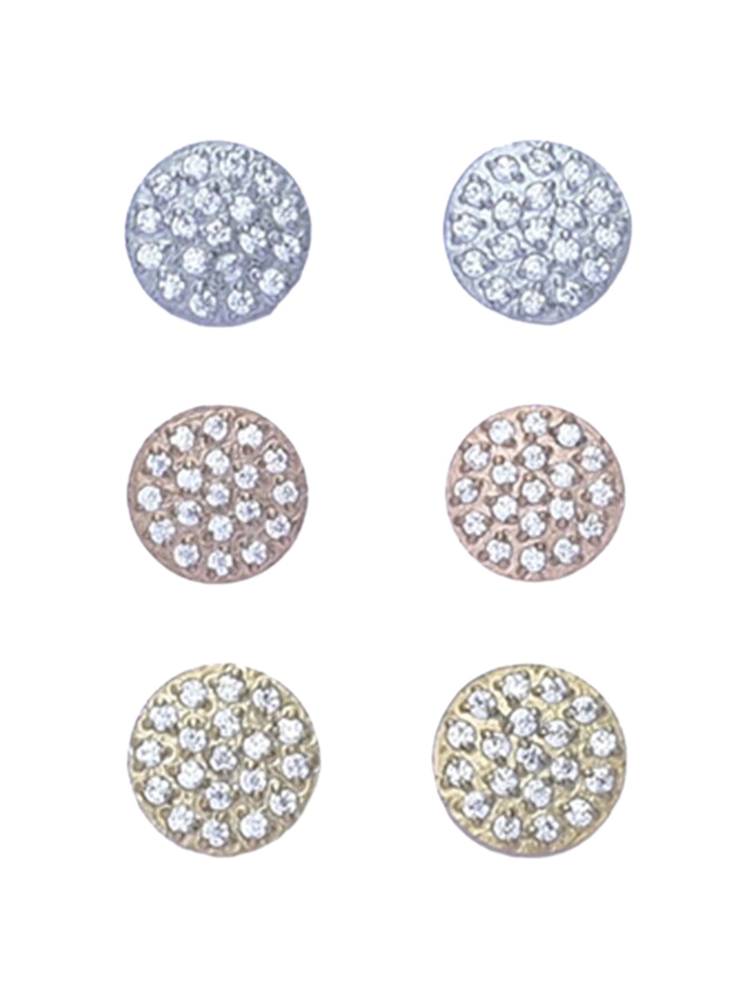 

PALMONAS Gold-Toned Contemporary Studs Earrings
