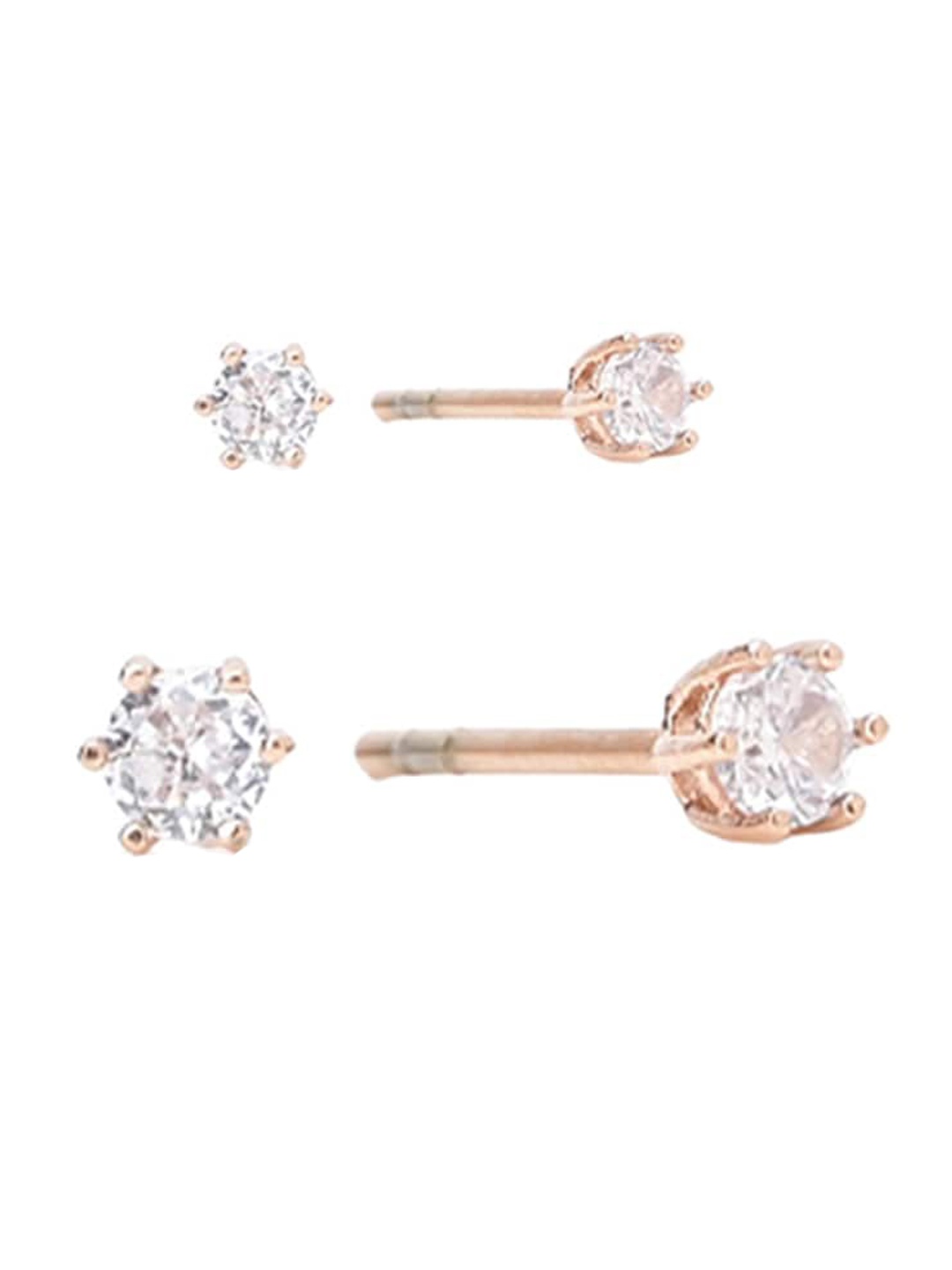 

PALMONAS Rose Gold Contemporary Ear Cuff Earrings