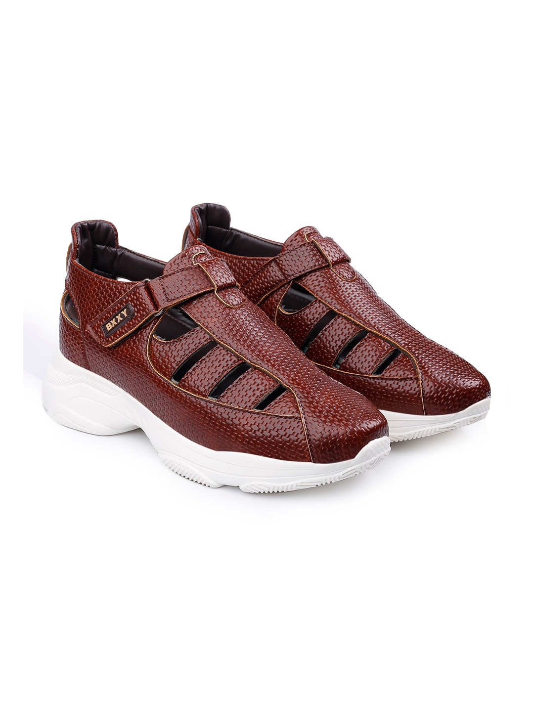 

Bxxy Men Velcro Fisherman Elevator Sandals, Brown