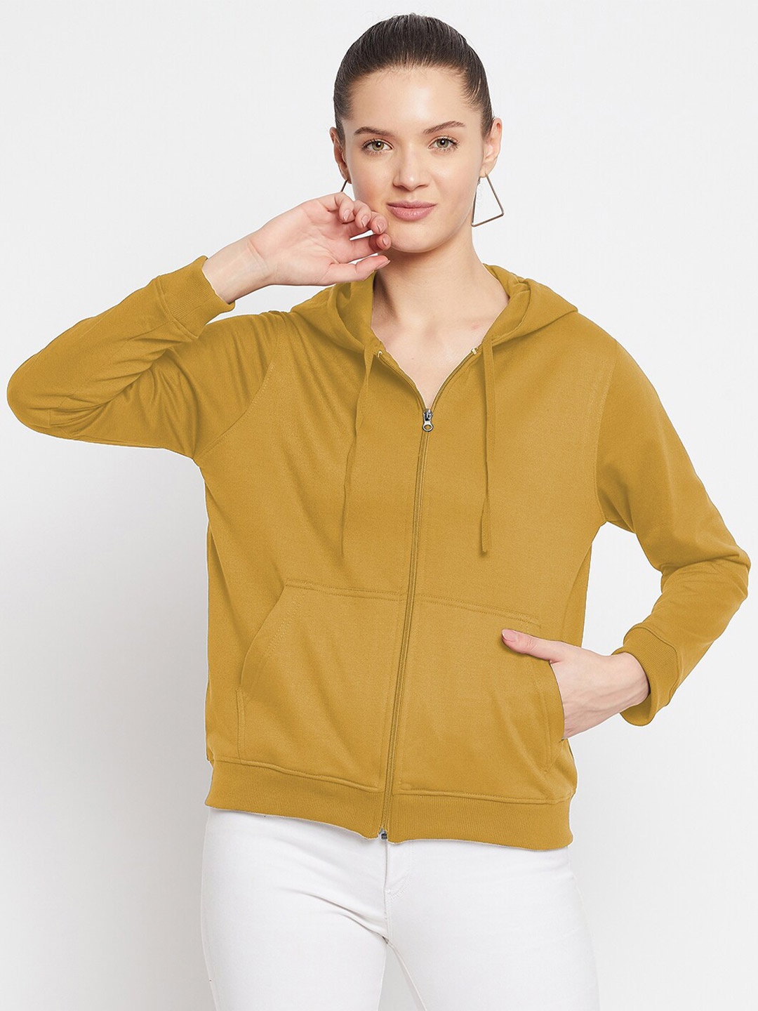 

FRENCH FLEXIOUS Hooded Cotton Sweatshirt, Yellow