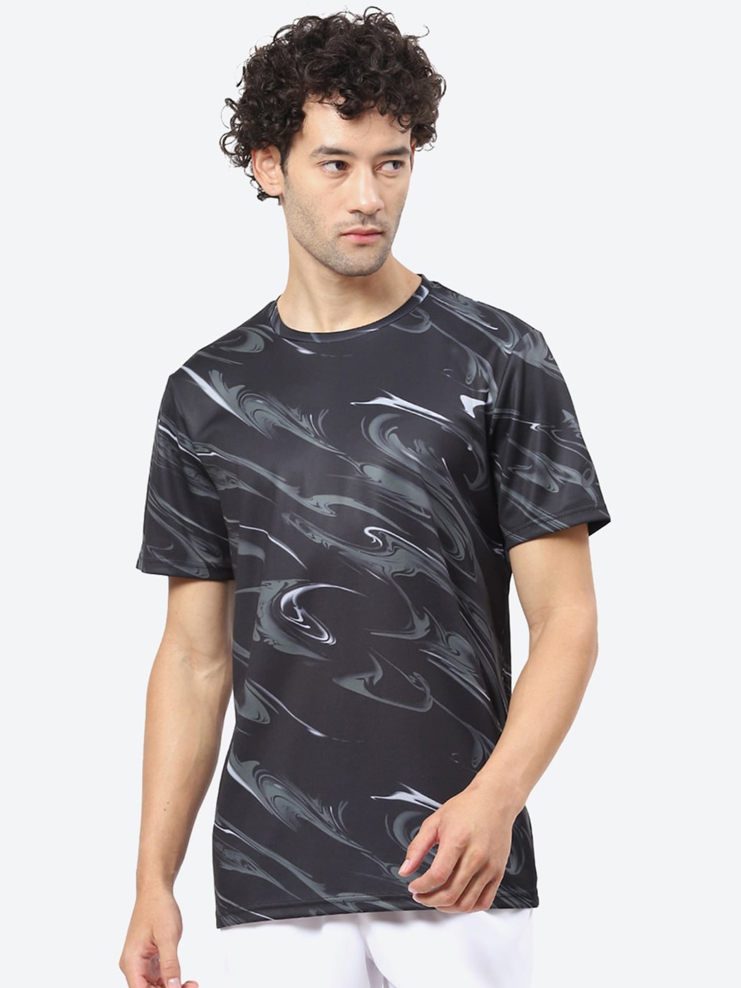 

ASICS SUMINAGASHI MOTIF SS Printed Round Neck T-Shirt, Black