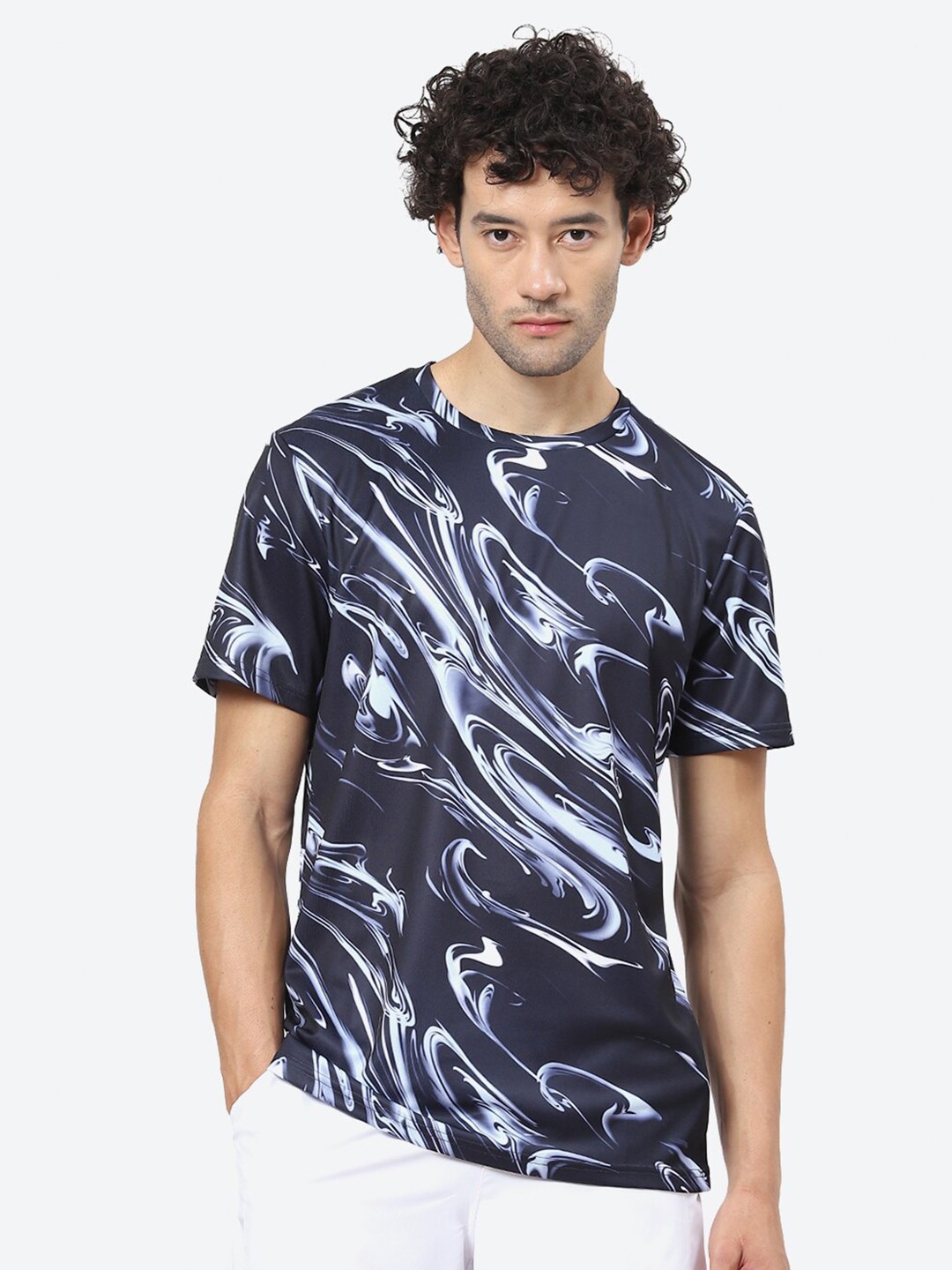 

ASICS Abstract Printed T-Shirt, Blue