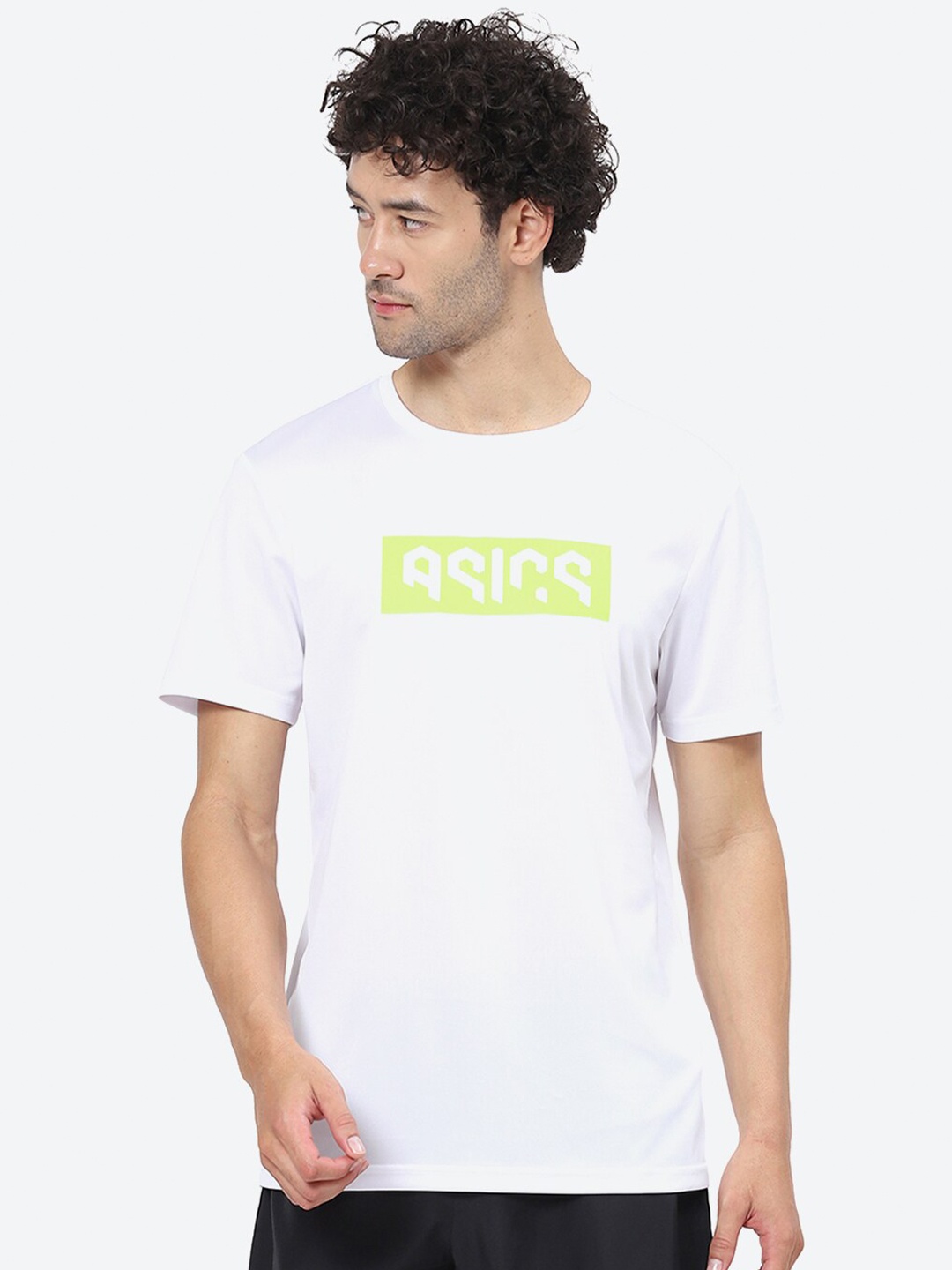 

ASICS Typography Printed Cotton T-Shirt, White