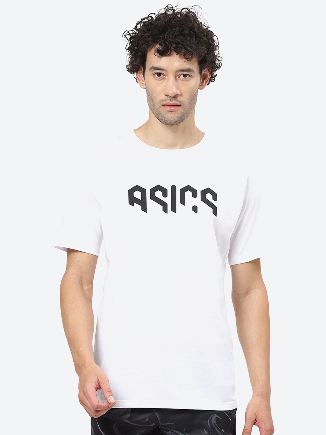 

ASICS Typography Printed Cotton T-Shirt, White