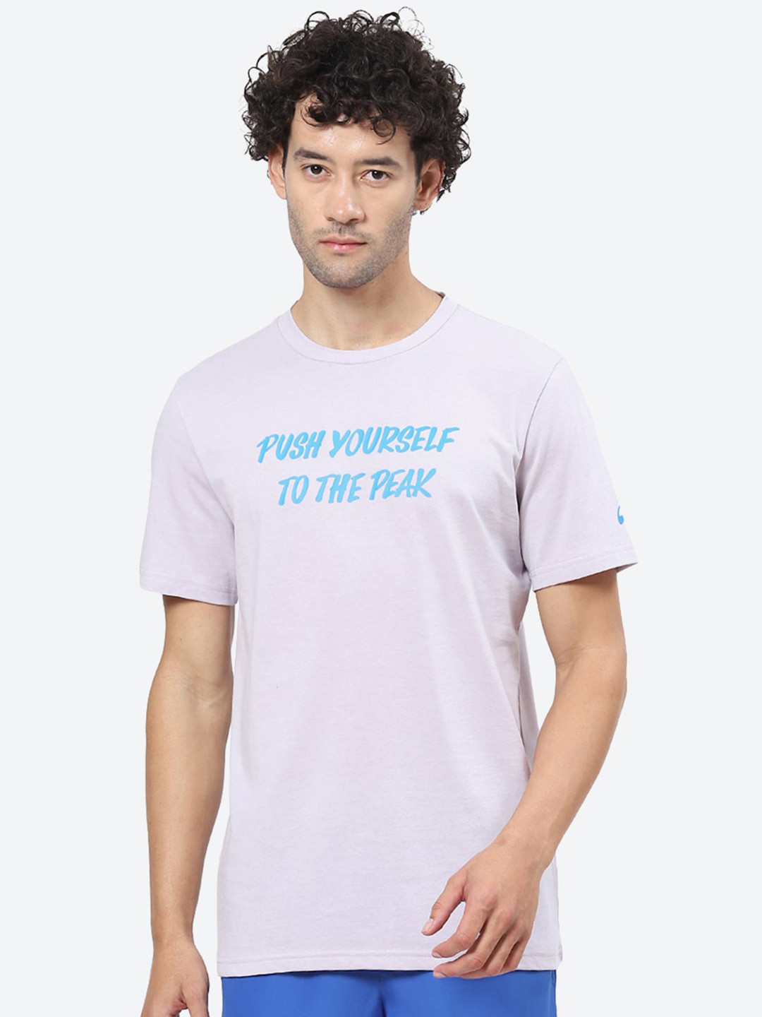 

ASICS Typography Printed Cotton T-Shirt, Purple