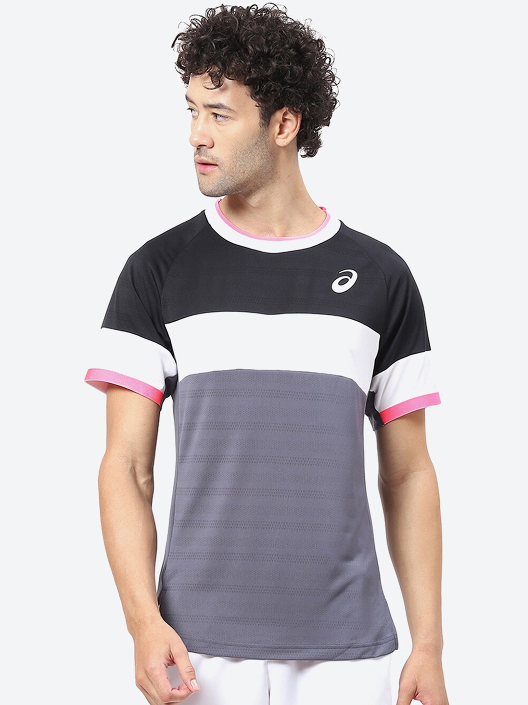 

ASICS Colourblocked Round Neck T-Shirt, Grey