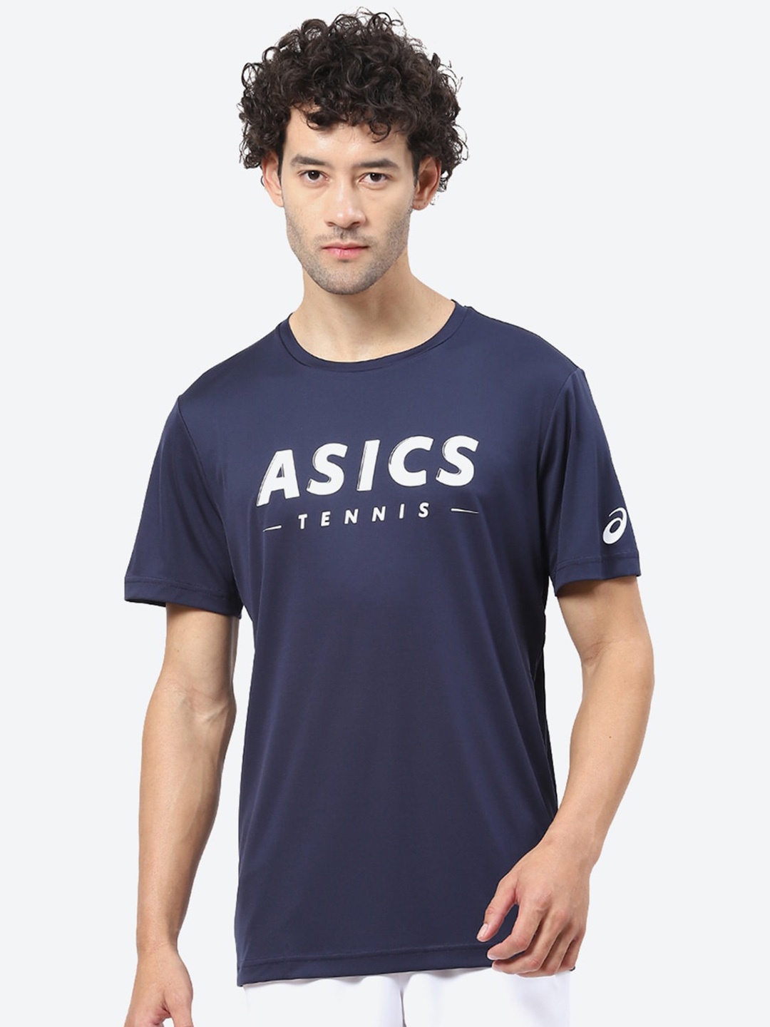 

ASICS Court Graphic Printed Round Neck T-Shirt, Navy blue
