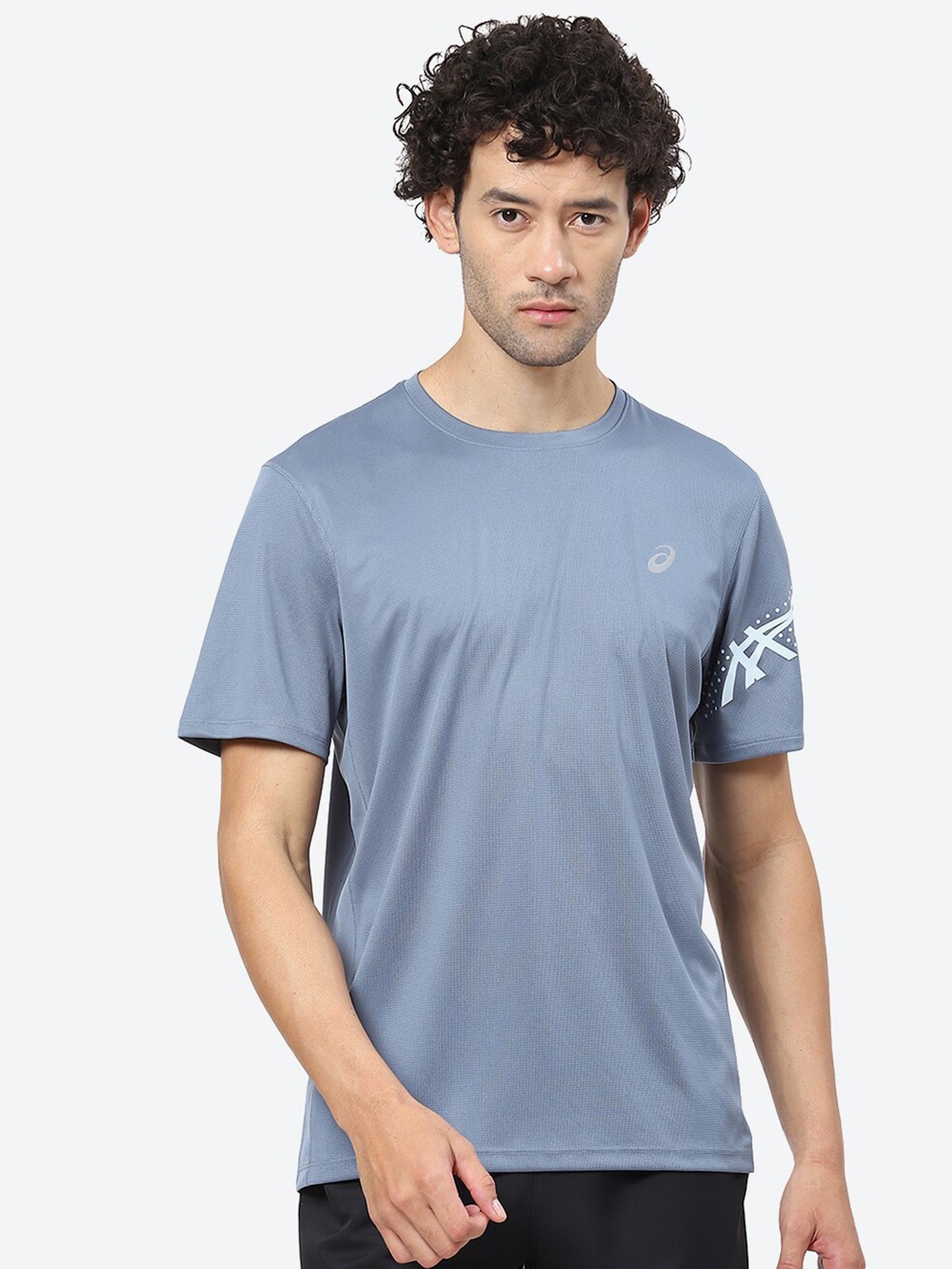 

ASICS Round Neck Regular Fit T-Shirt, Blue