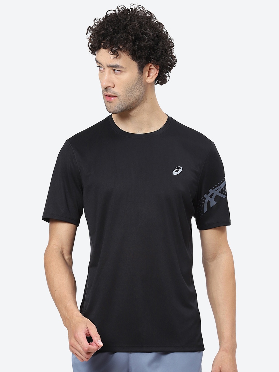 

ASICS Round Neck Short Sleeves T-Shirt, Black