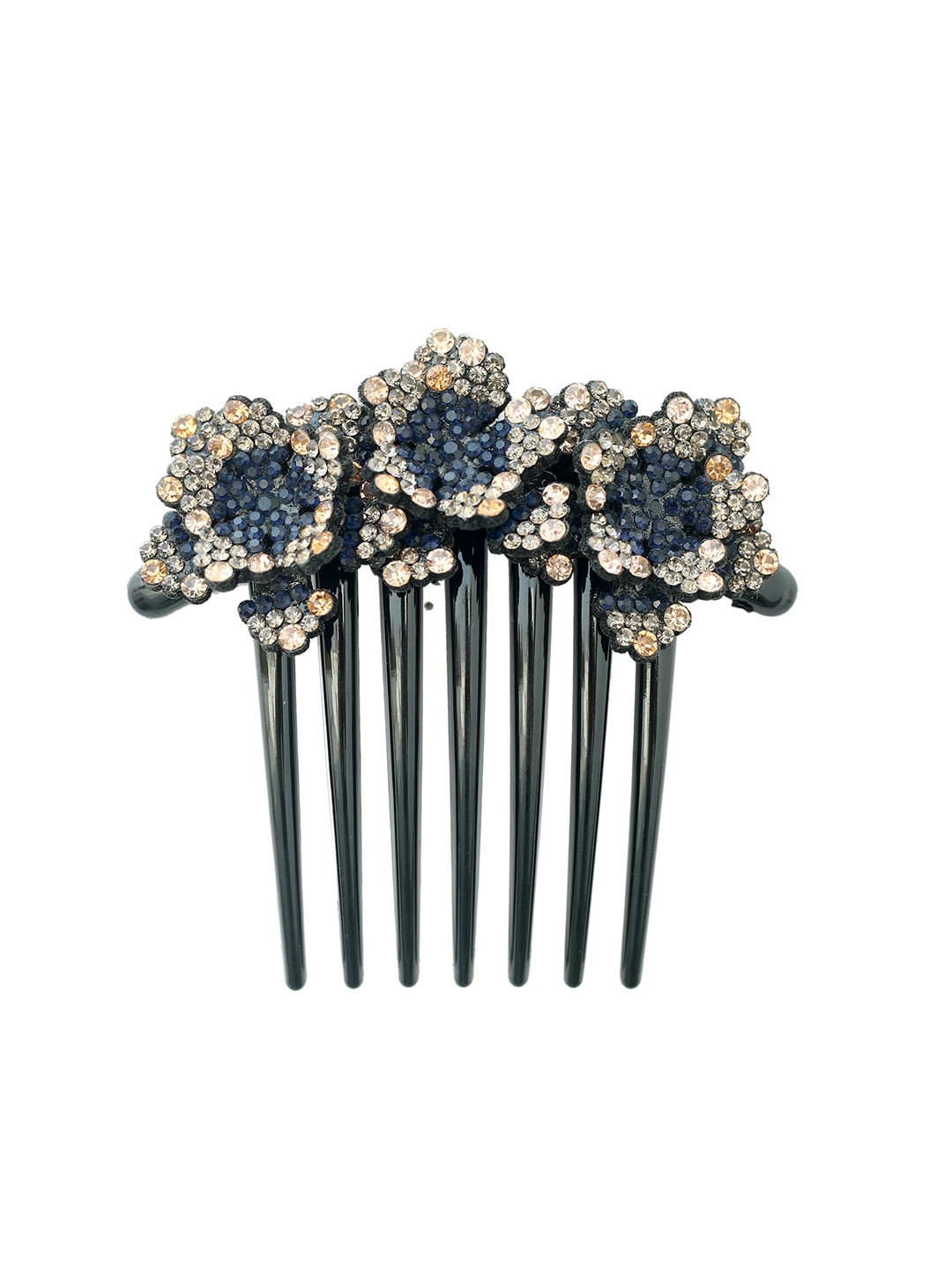 

MIZORRI Rhinestone Studded Comb Pin, Blue