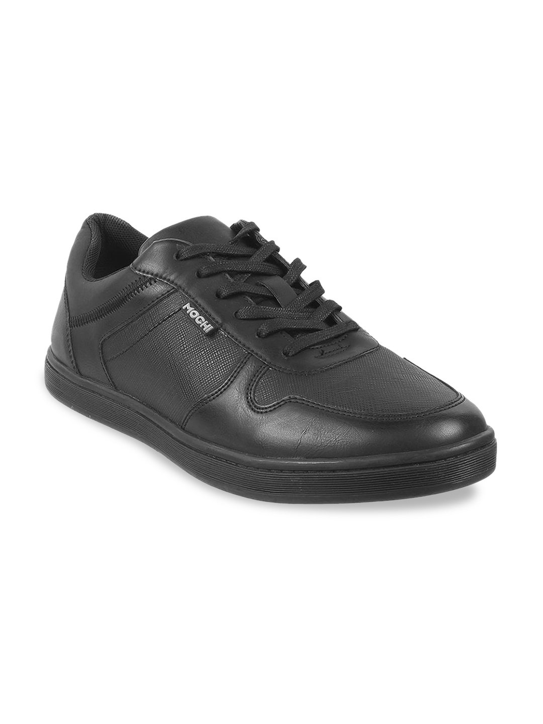 

Mochi Men Round Toe Lace-Up Synthetic Sneakers, Black
