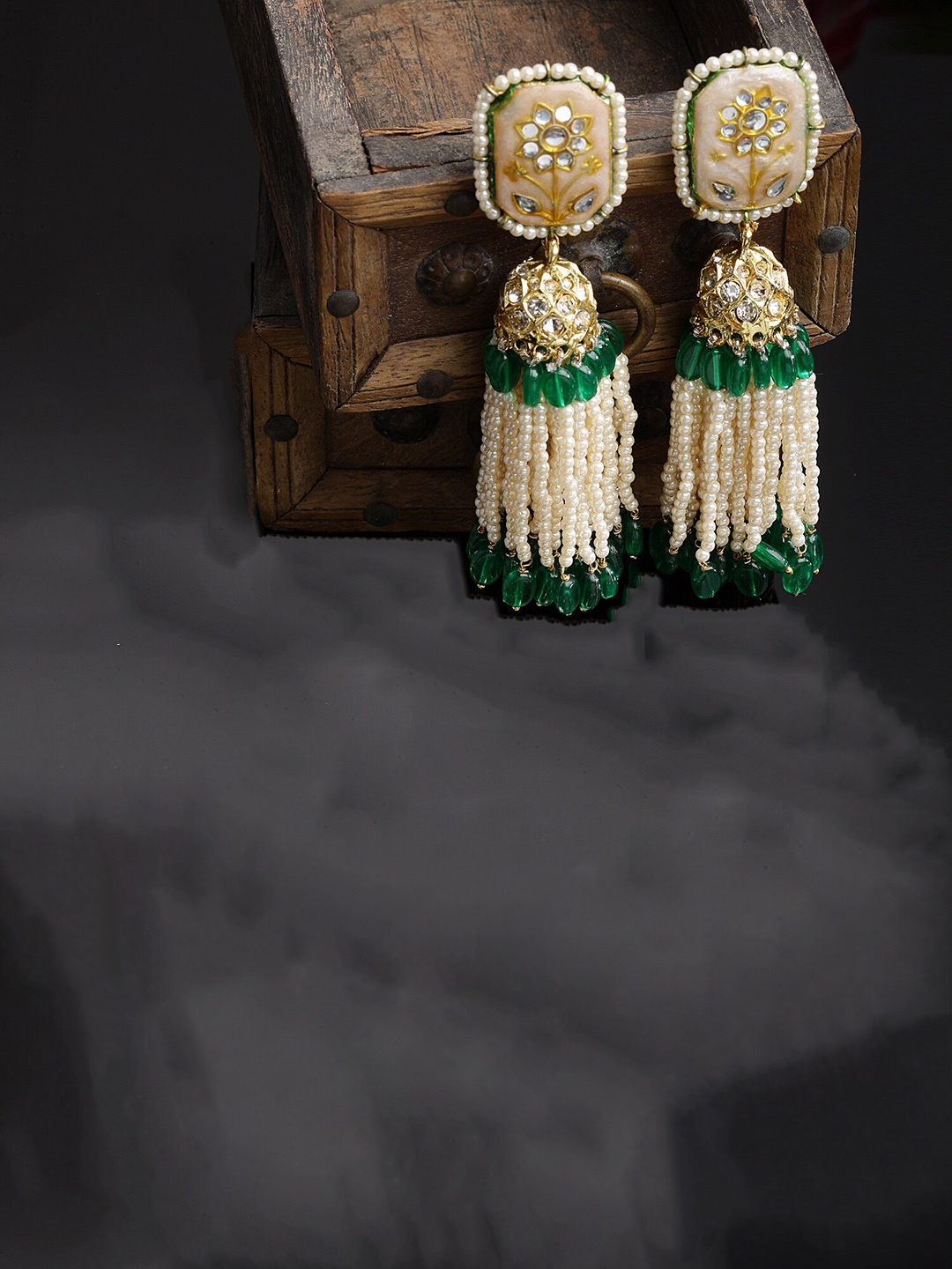 

DUGRISTYLE Gold-Plated Contemporary Jhumkas Earrings