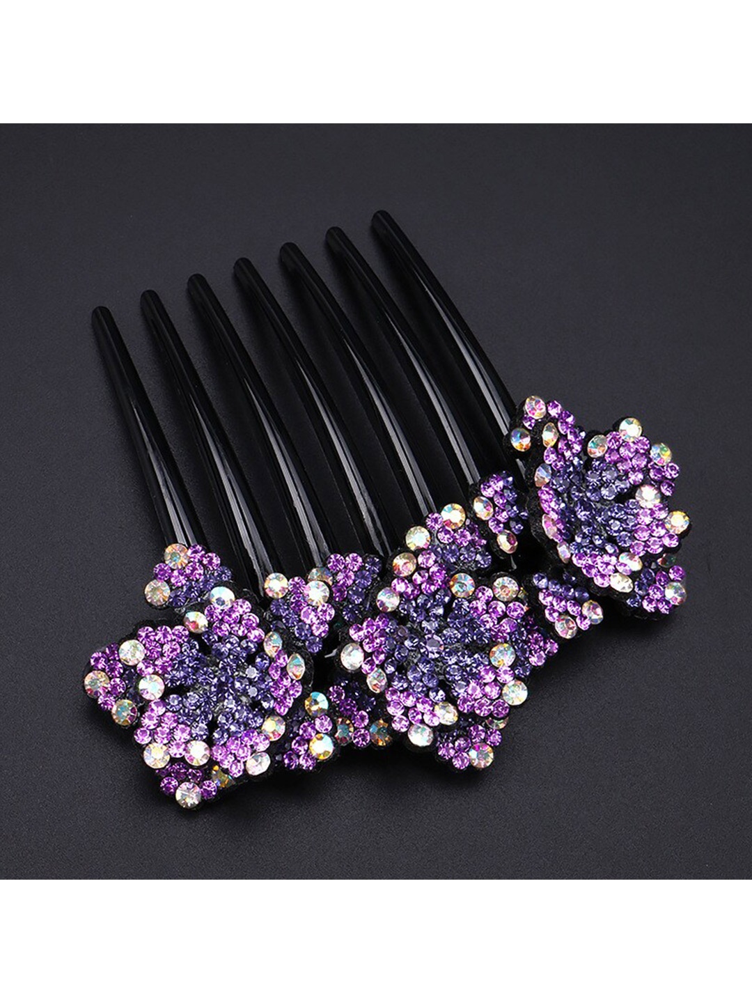 

MIZORRI Women Set of 4 Embellished Comb Pin, Pink