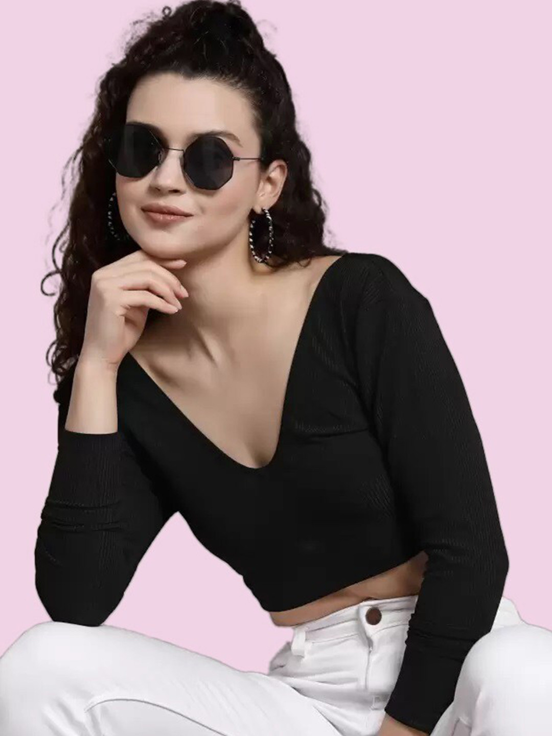 

OWO THE LABEL Black Crop Top
