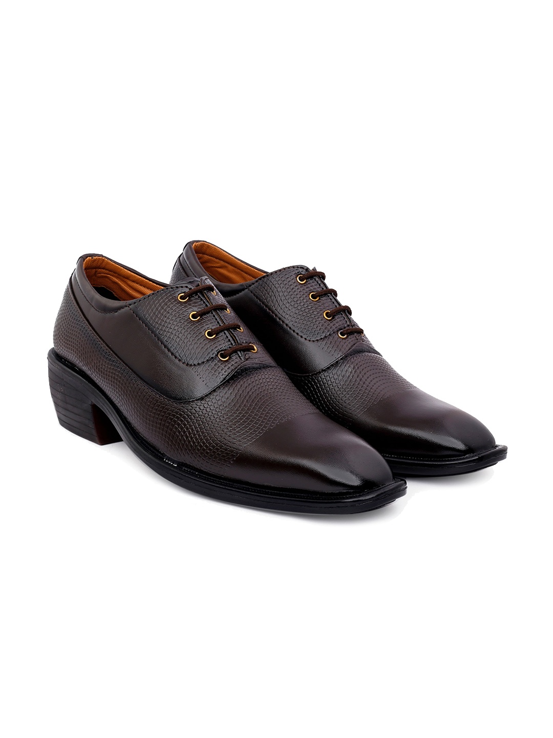 

Bxxy Men Lace Ups Formal Elevator Derby's, Brown