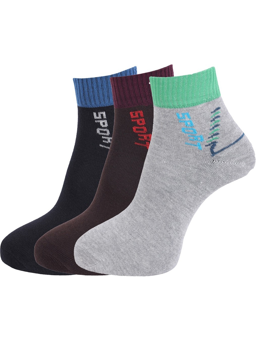 

Dollar Socks Men Pack Of 3 Assorted Cotton Ankle Length Socks
