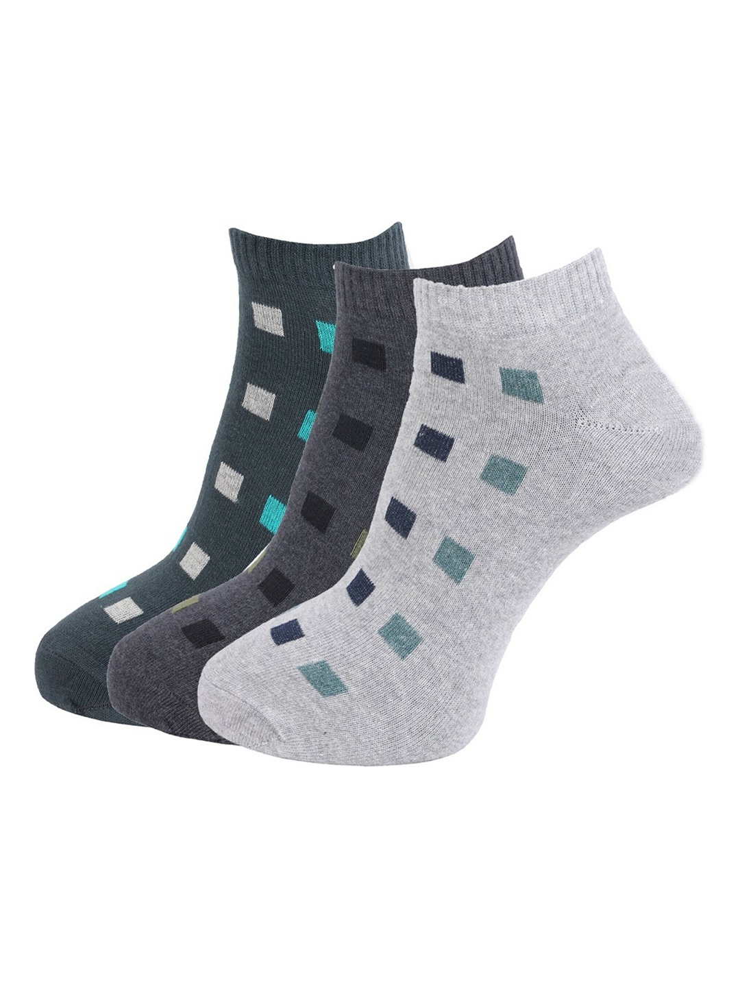 

Dollar Socks Men Pack Of 3 Assorted Ankle-Length Cotton Socks