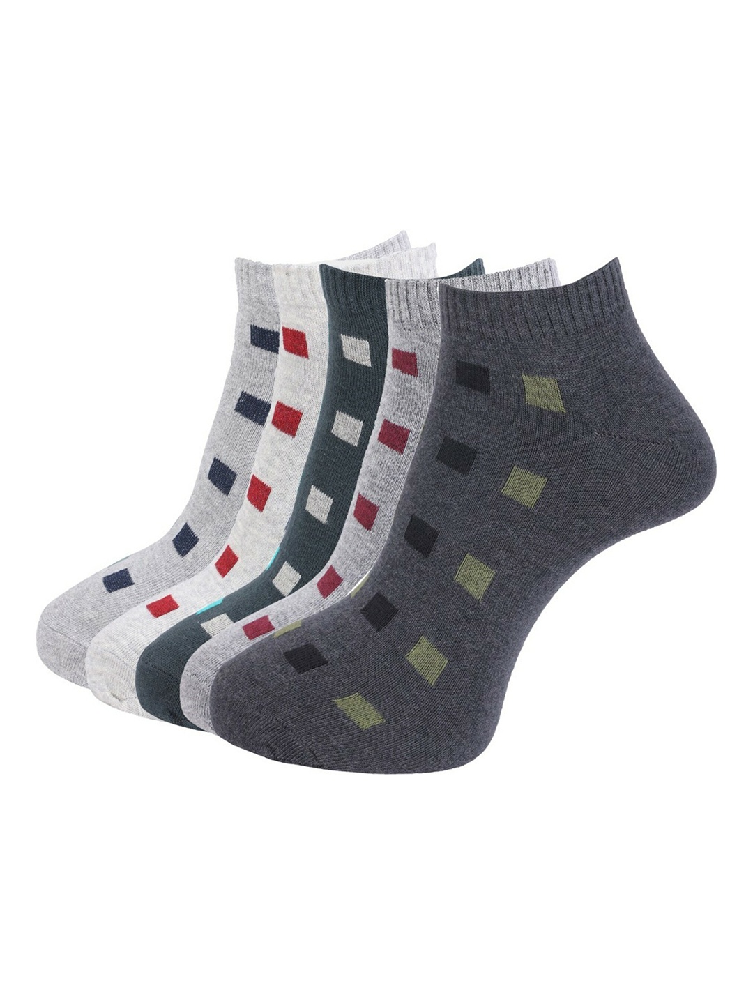 

Dollar Socks Men Pack Of 5 Assorted Ankle-Length Cotton Socks