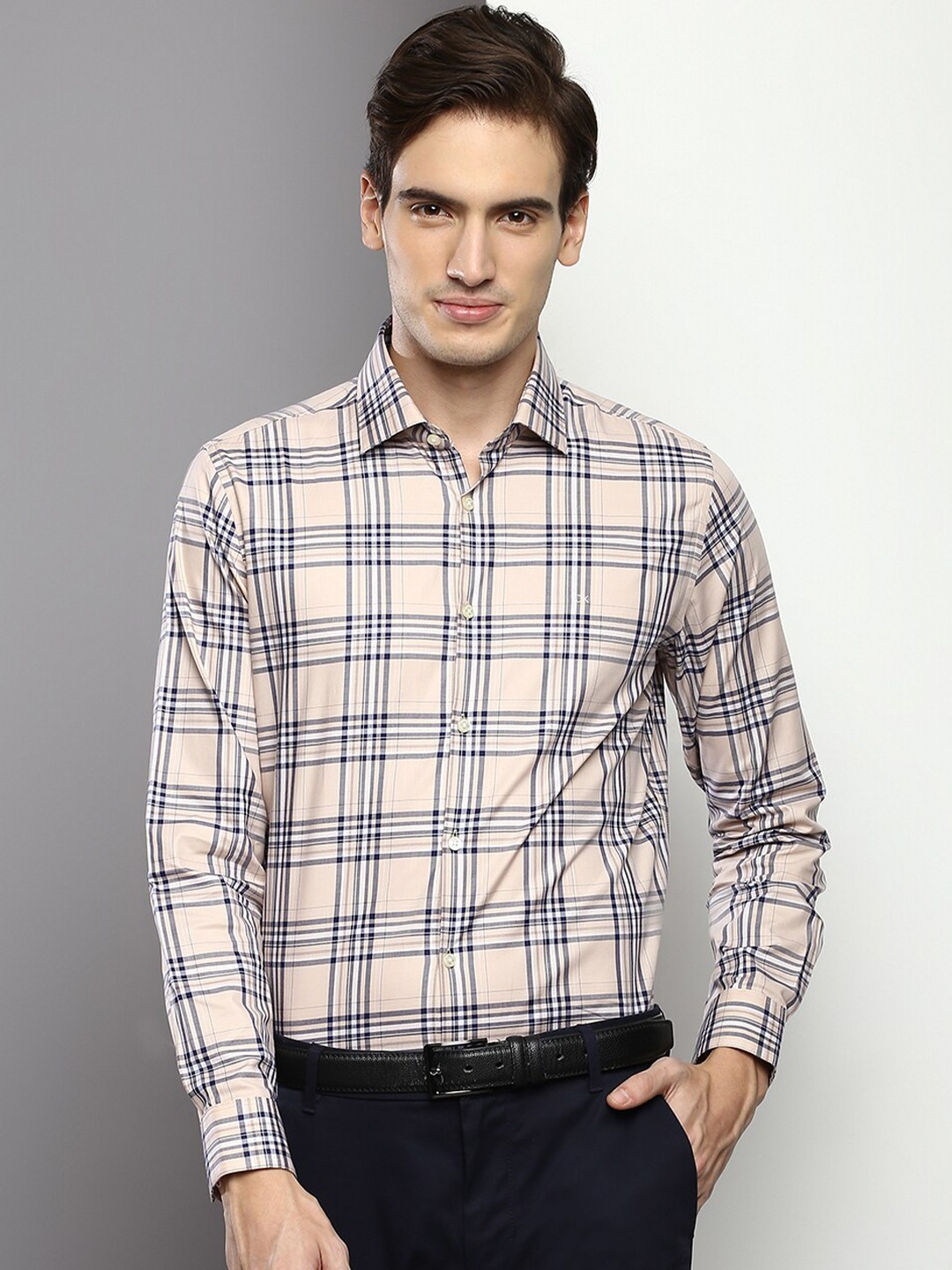 

Calvin Klein Jeans Slim Fit Tartan Checked Pure Cotton Shirt, Beige