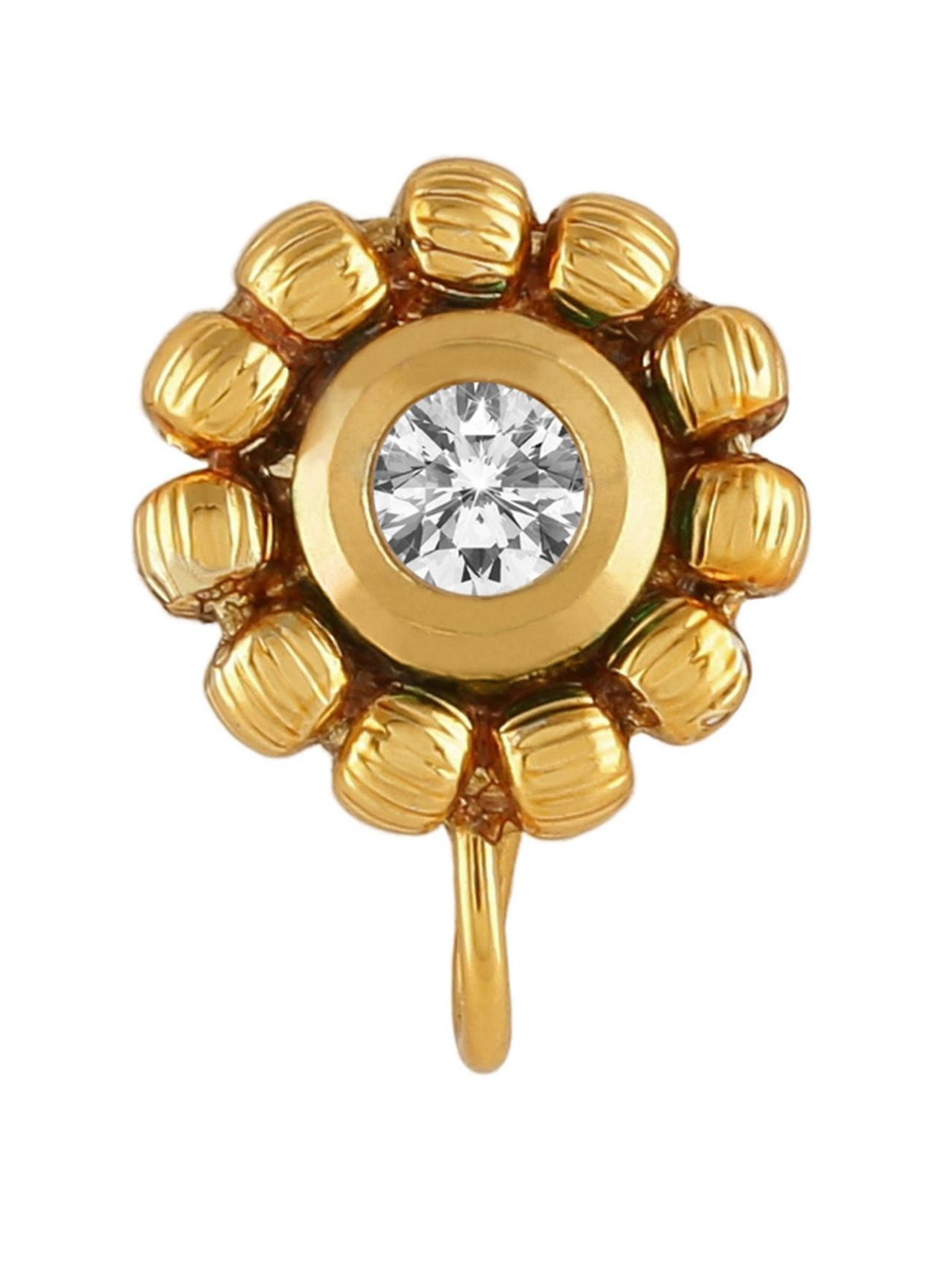 

AccessHer Gold-Plated Stone-Studded Floral Nosepin