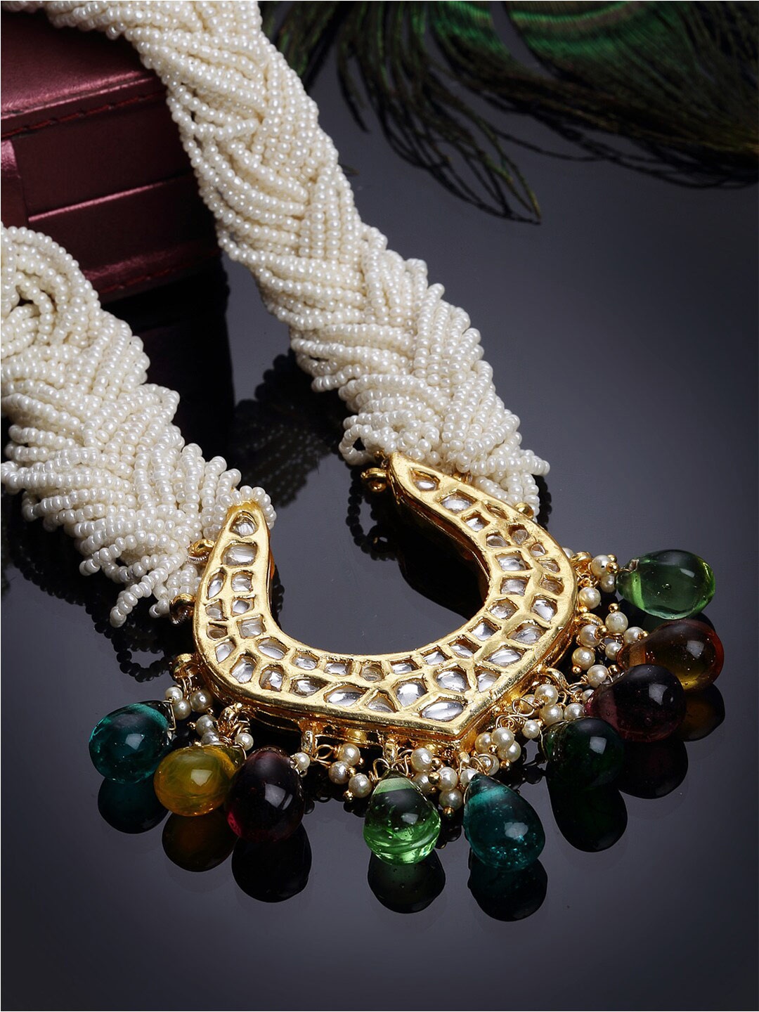 

DUGRISTYLE Gold-Plated Beaded Long Necklace