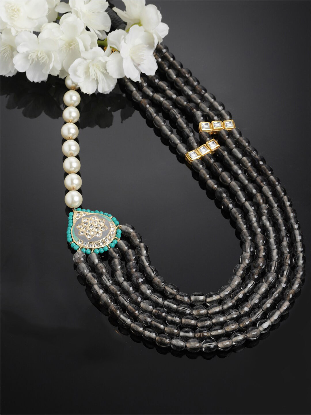 

DUGRISTYLE Gold-Plated Layered Beaded Necklace