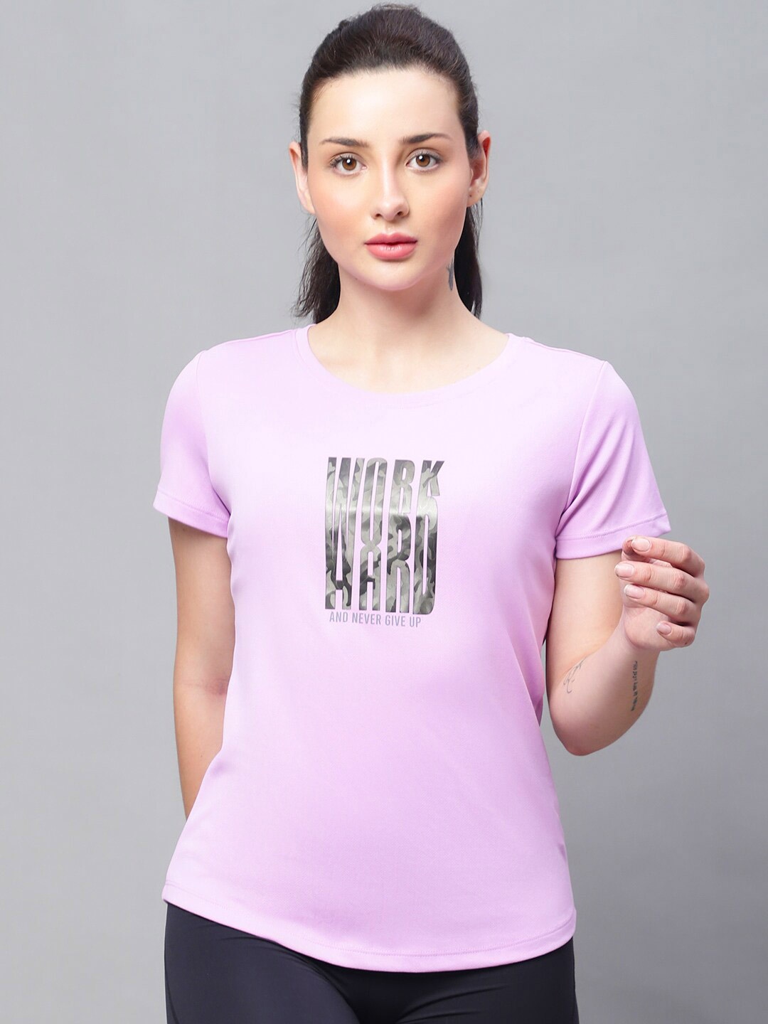 

PERFKT-U Typography Printed T-shirt, Purple