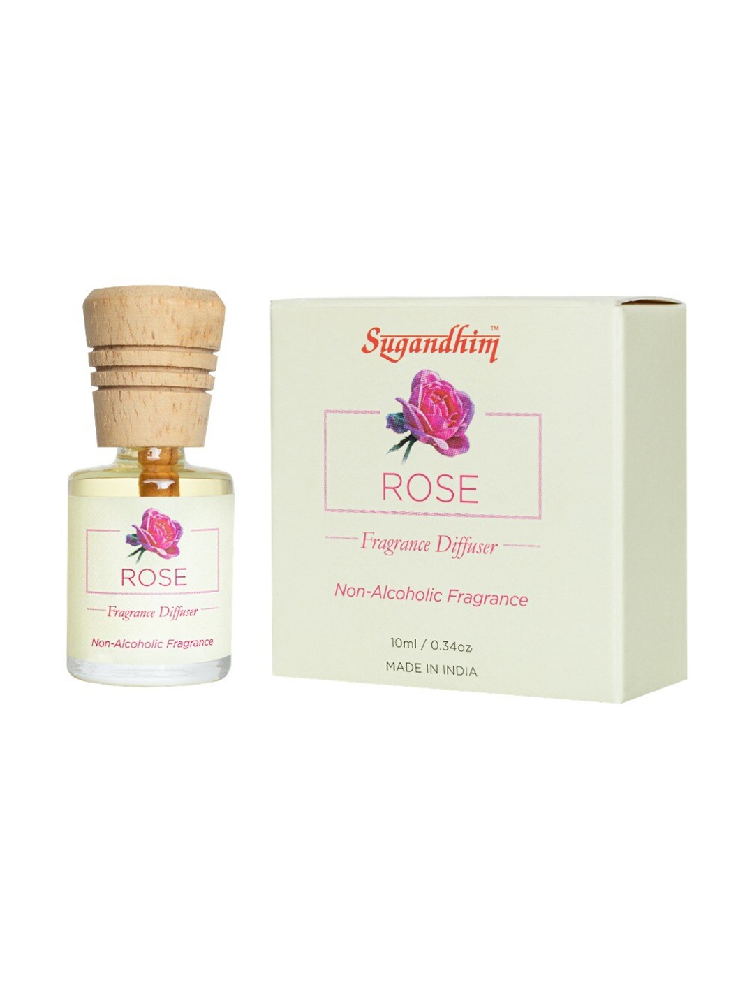 

Sugandhim Rose Non-Alcoholic Fragrance Diffuser 10ML, White