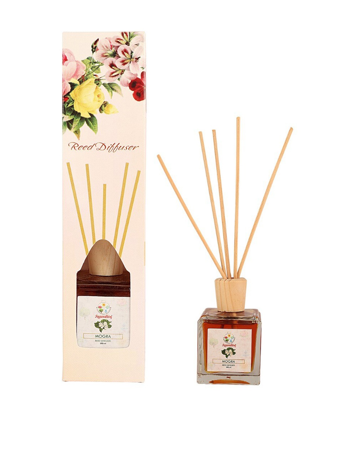 

Sugandhim Non-Alcoholic Reed Diffuser Mogra 100 ML, Yellow