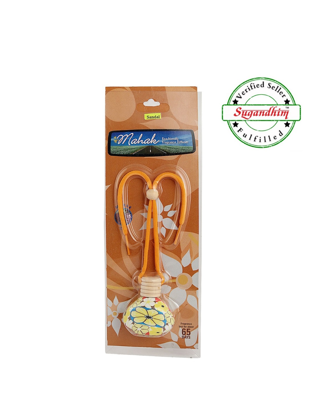 

Sugandhim Car Hanging Air Freshner Sandal -15 ML, Orange